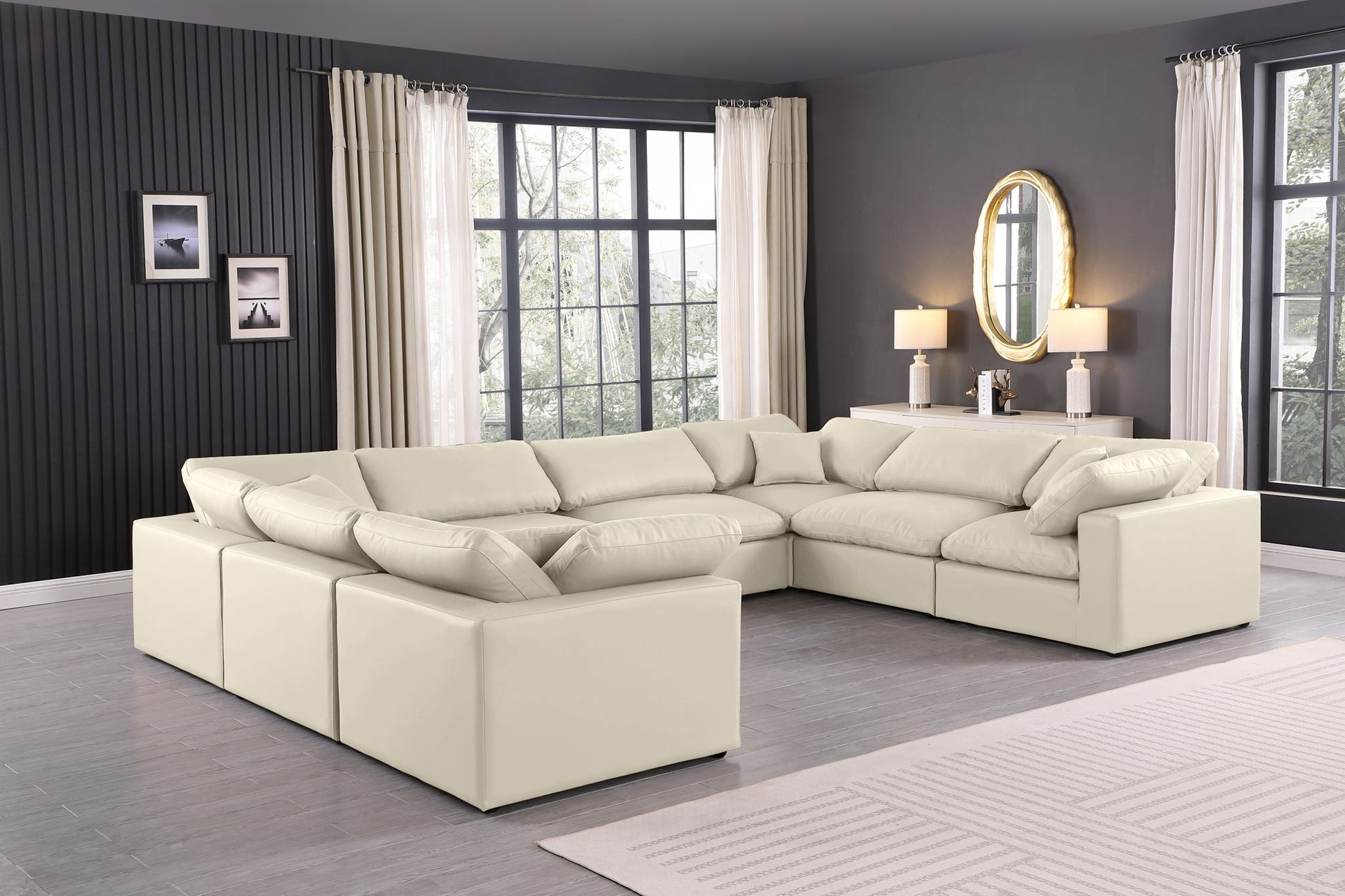 Comfy - 8 Piece Faux Leather Modular Sectional - Best Buy Furniture