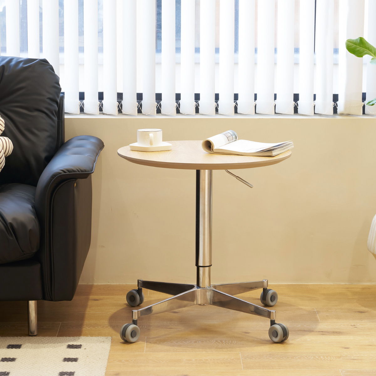 Movable, Adjustable, 360 Swivel Table With Star Base