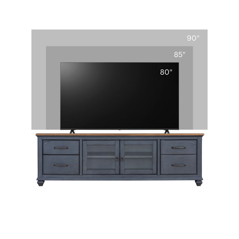 Americana - 84 In TV Stand For TVs Up To 90" - Blue