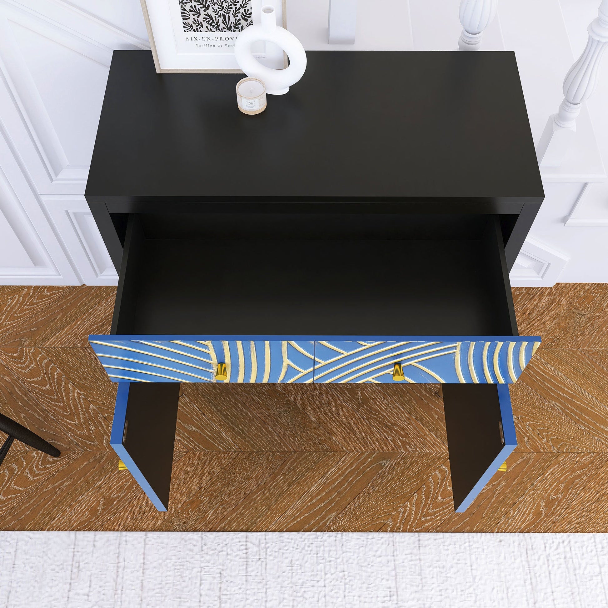 Black & Blue Modern MDF Storage Cabinet – Adjustable Shelf & Drawer - Best Buy Furniture