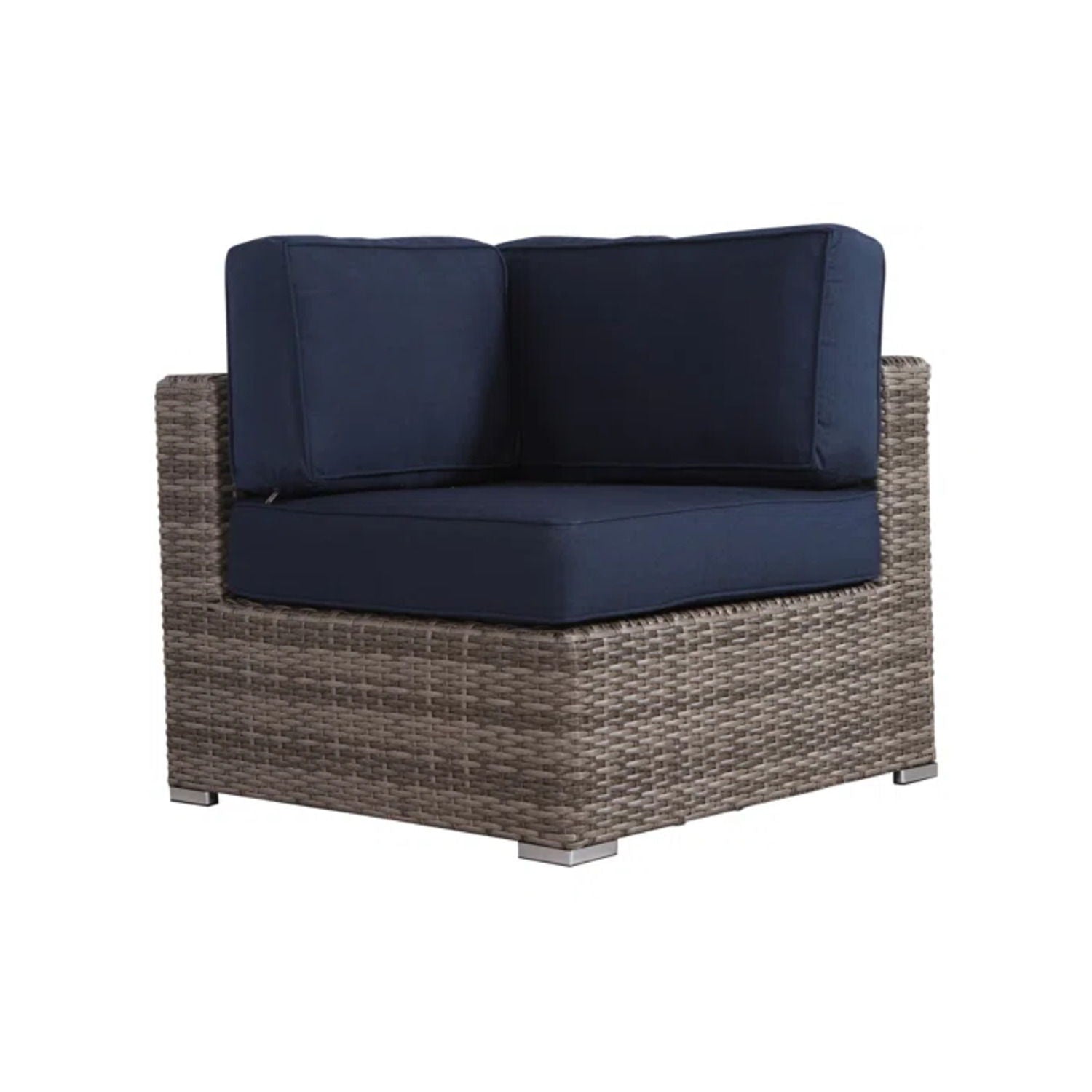 Modern Patio Rattan Sectional Set With Cushions