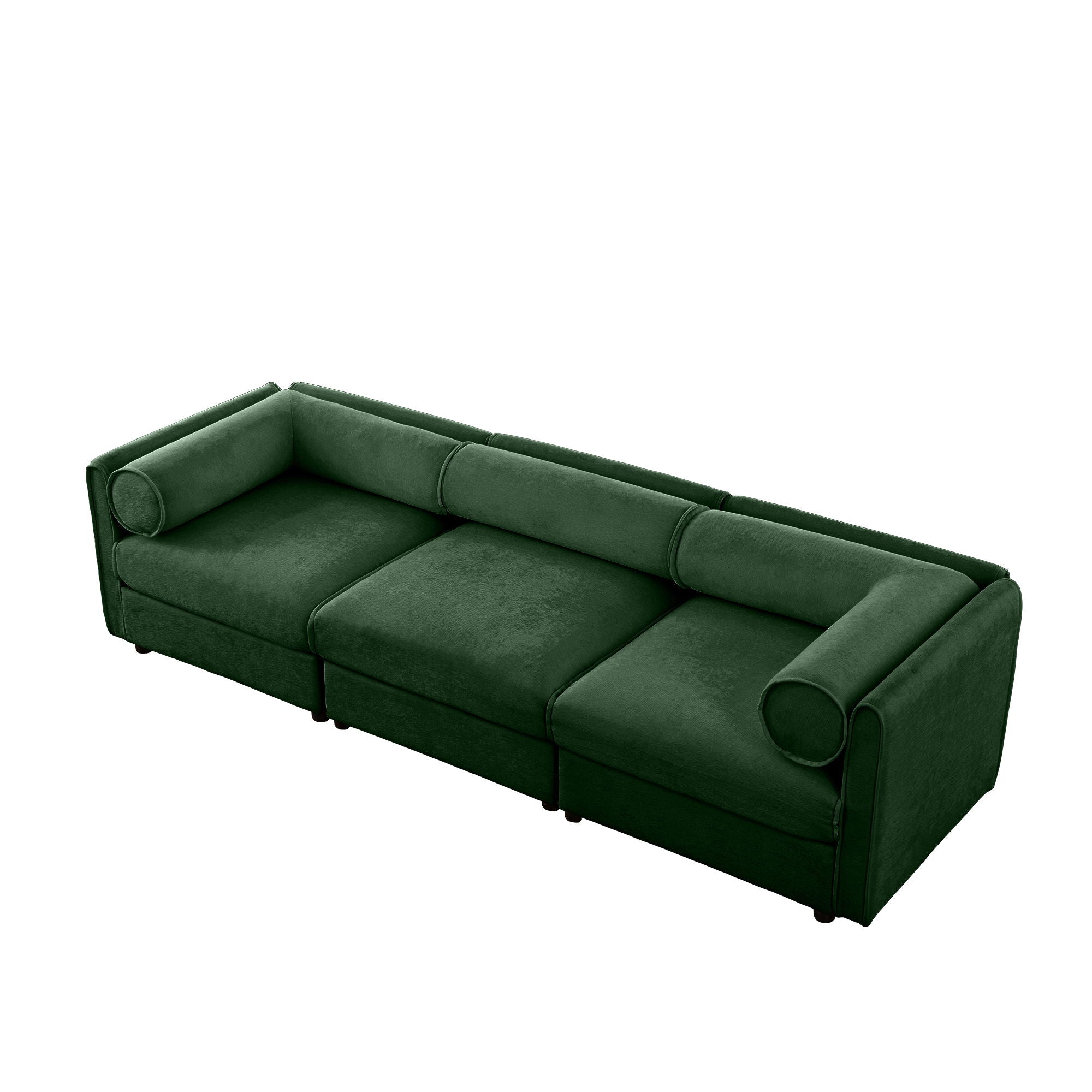 Stylish Chenille Sofa With Storage Seat And Cylindrical Backrest - Best Buy Furniture