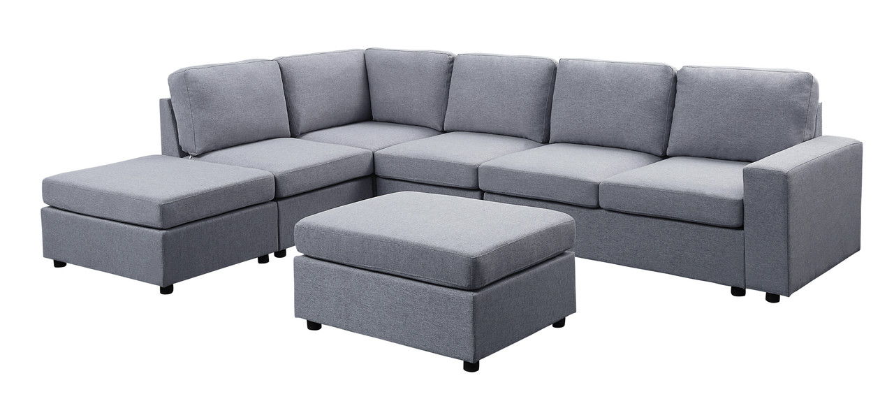 Marley - 7 Seat Reversible Modular Sectional Sofa With Ottoman