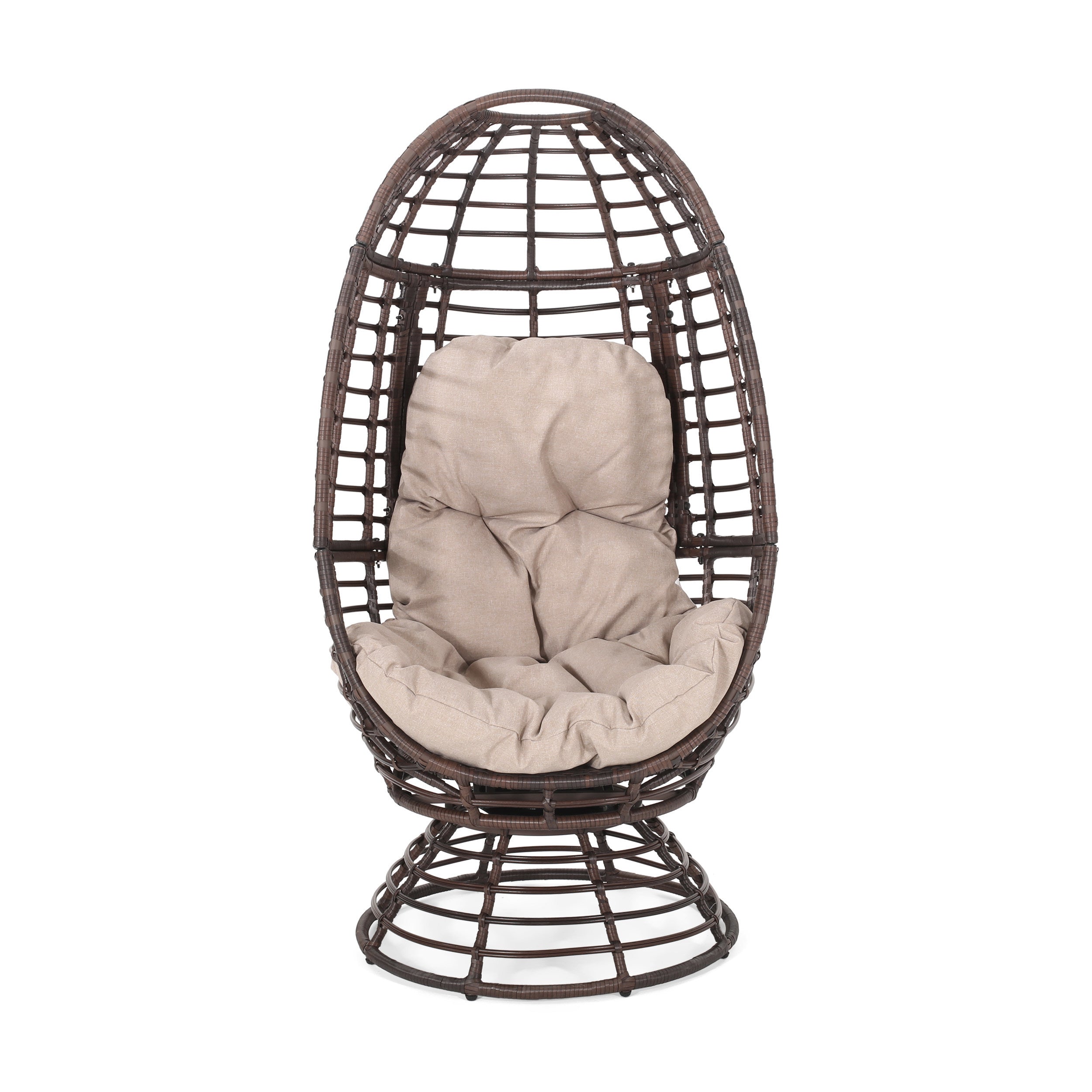 Robertson Handwoven Swivel Wicker Egg Chair