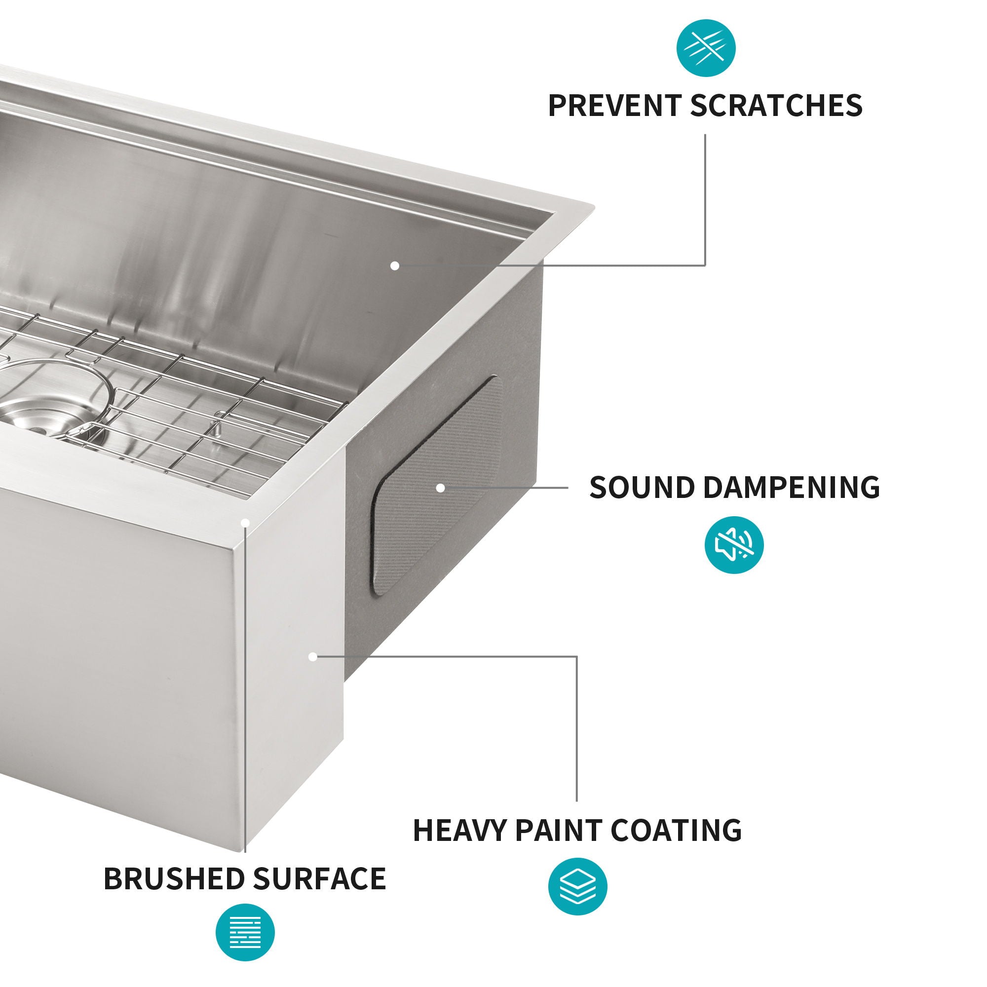 Classic Ceramic Farmhouse Sink Workstation Single Bowl With Durable Finish