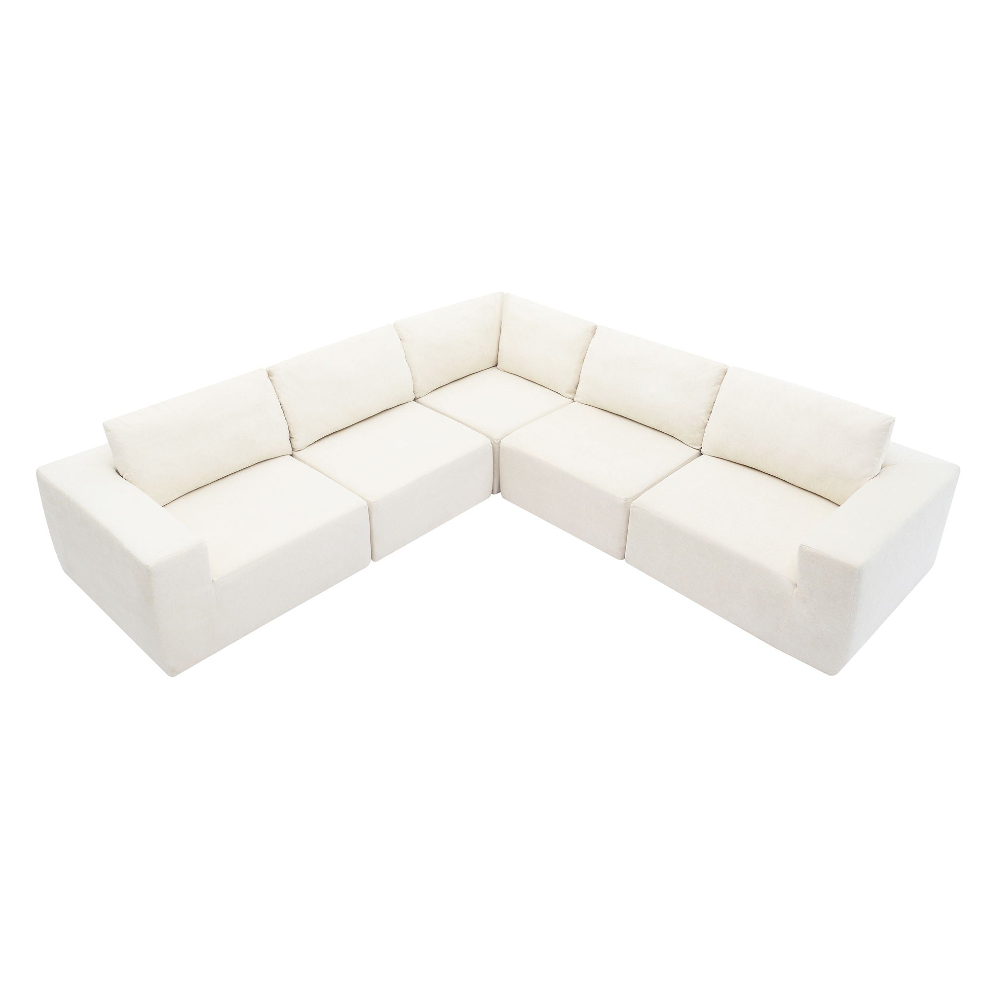 Modular Sectional With Wide Seat Free Combination L Shaped Couch Set Cloud Upholstered Minimalist Boneless Sofa