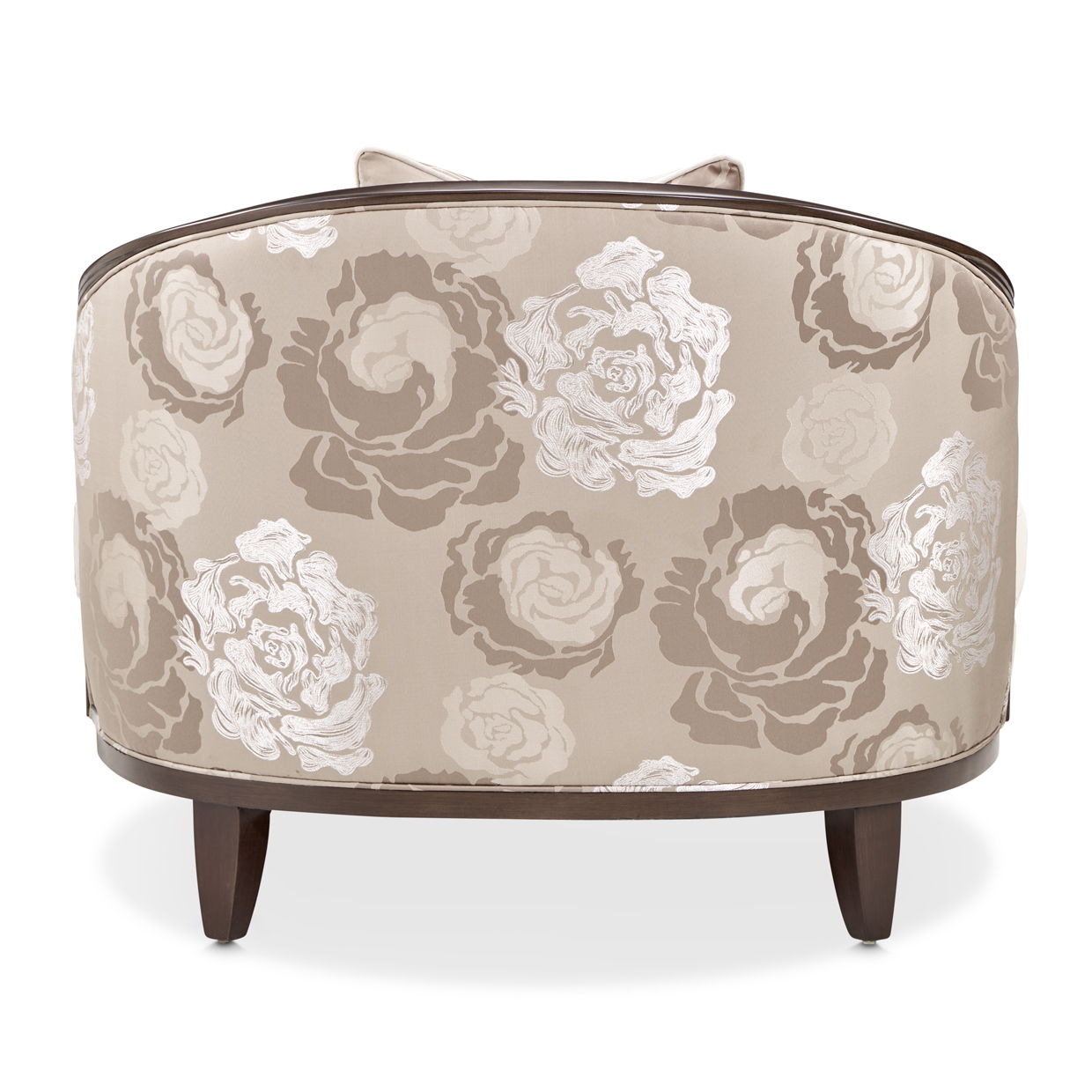 Camellia Field - Velvet Matching Chair - Beige / Dark Brown