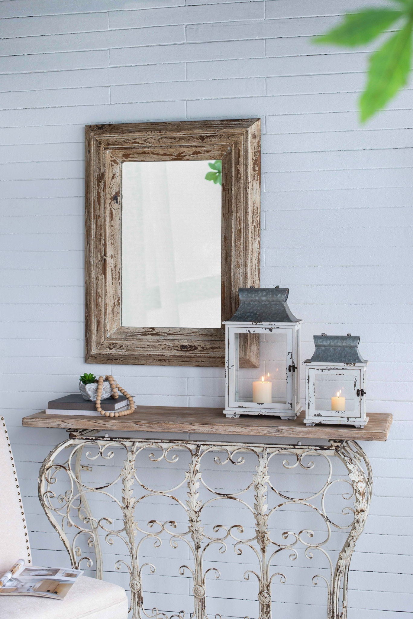 Wooden Candle Lantern Decorative Set of Two for Indoor and Outdoor Use