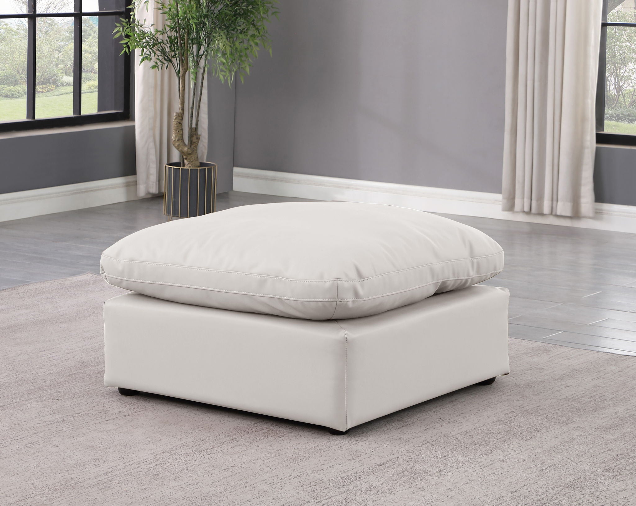 Indulge - Faux Leather Ottoman