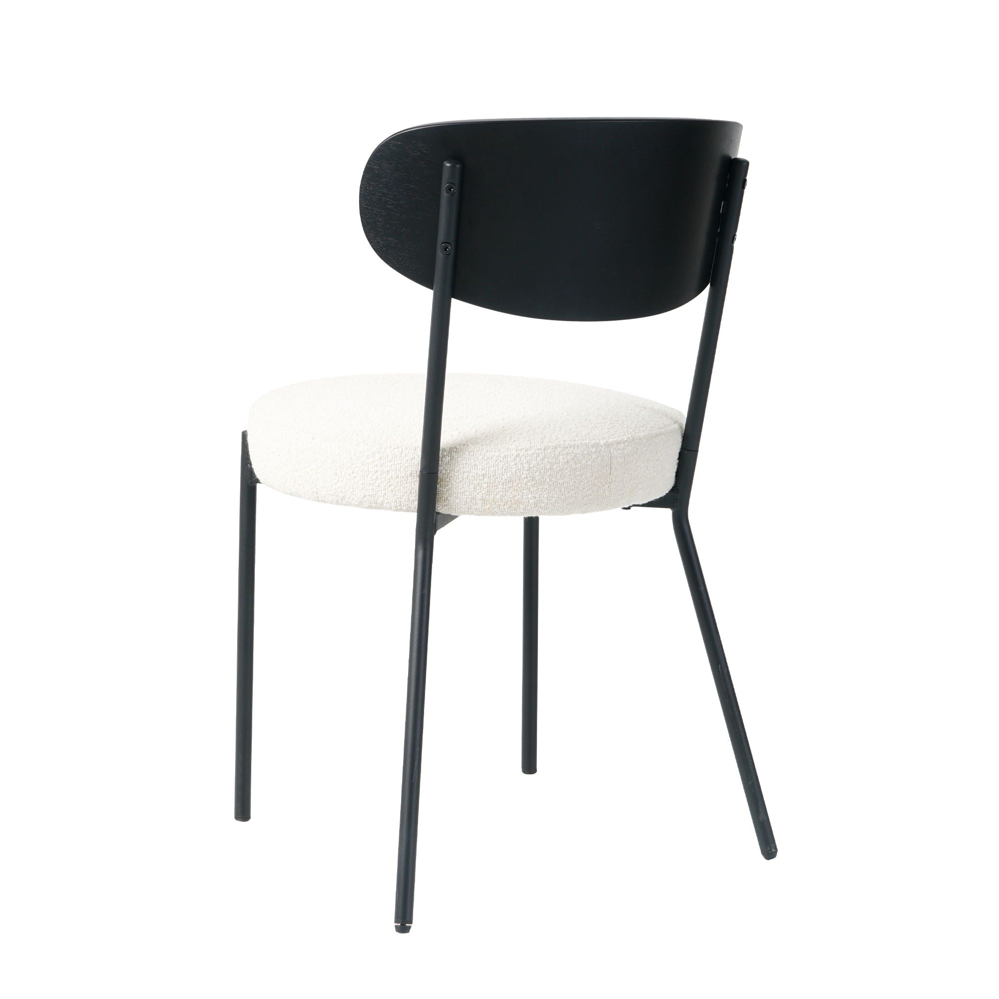 Boucle Modern Kitchen Dining Chair With Bentwood Back (Set of 2)