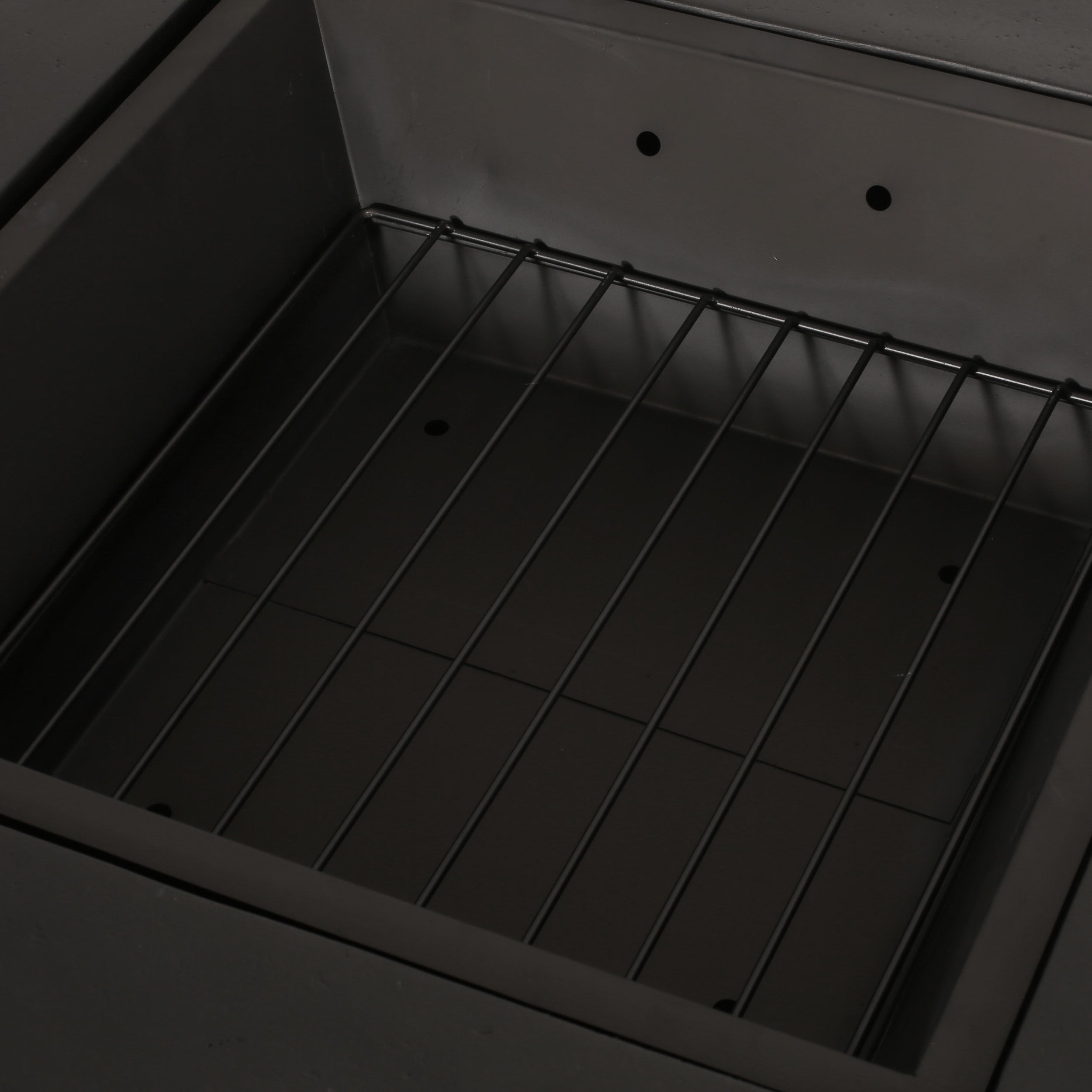 Outdoor 29' Square MgO Wood-Burning Fire Pit, Dark Gray