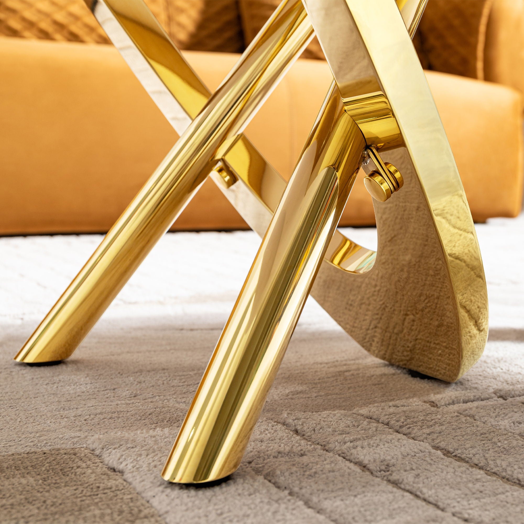 Contemporary Marble Pattern Top Table With Stainless Steel Base