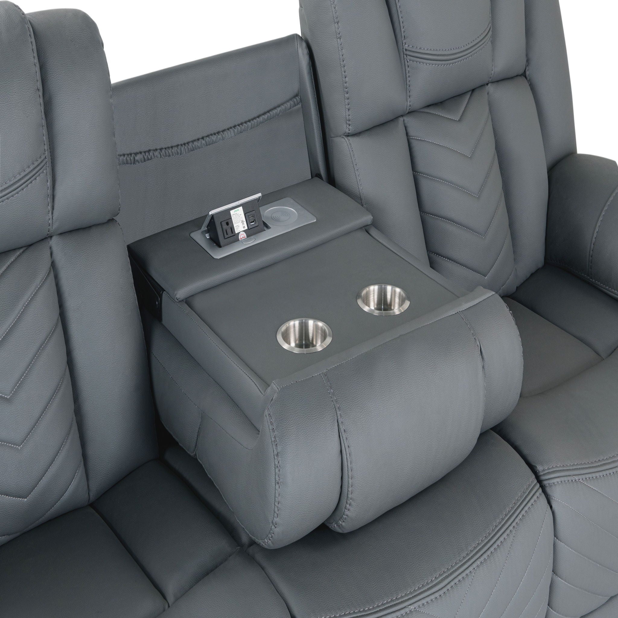Raize - Power Living Room Set With Storage Console And Cup Holders