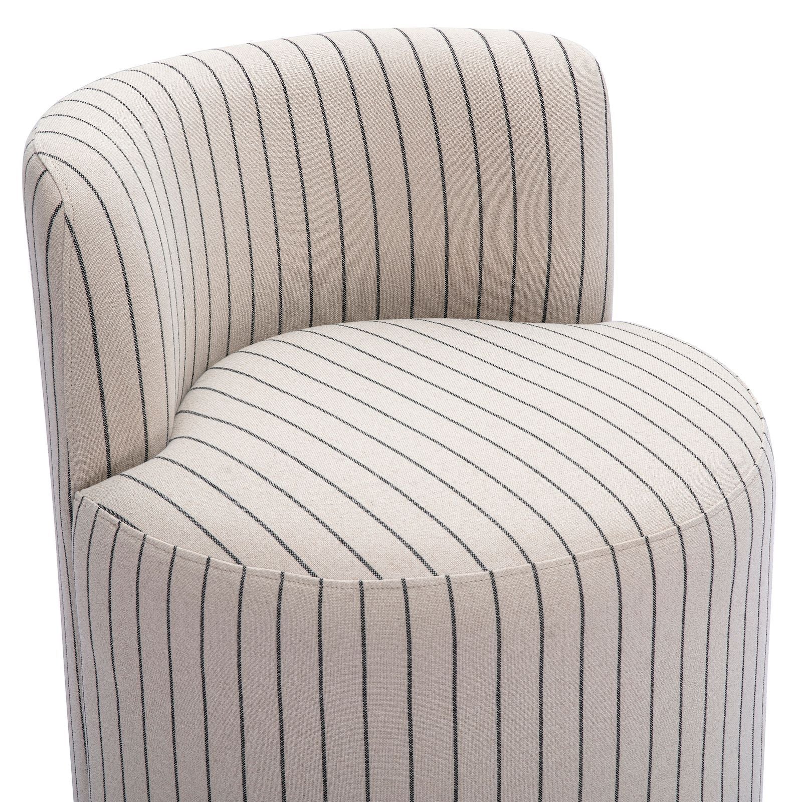 Hakuna - Striped Linen Desk Chair - Black / White