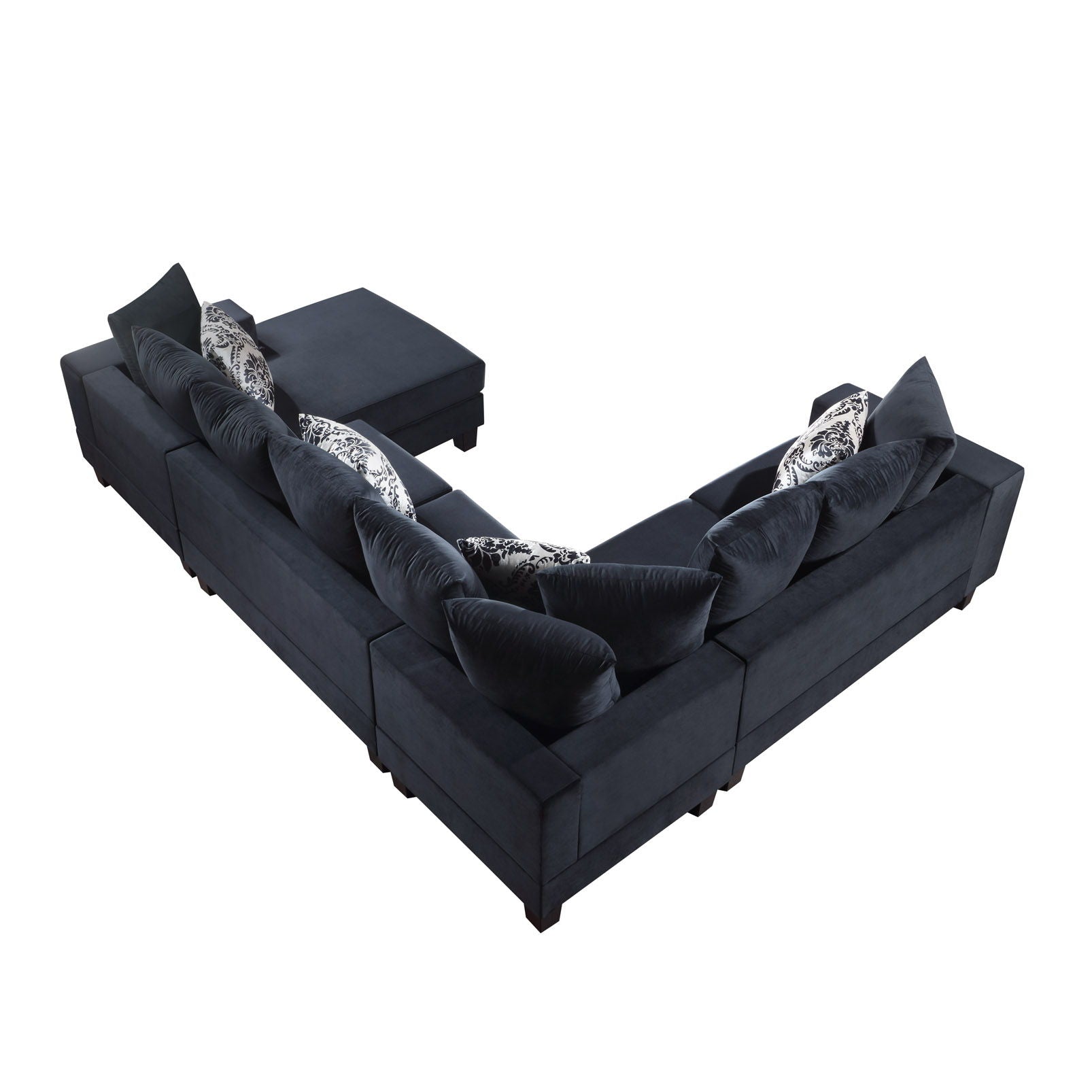 Modern U Shape Sectional Sofa Corner Couch With Lots Of Pillows Included, Elegant And Functional