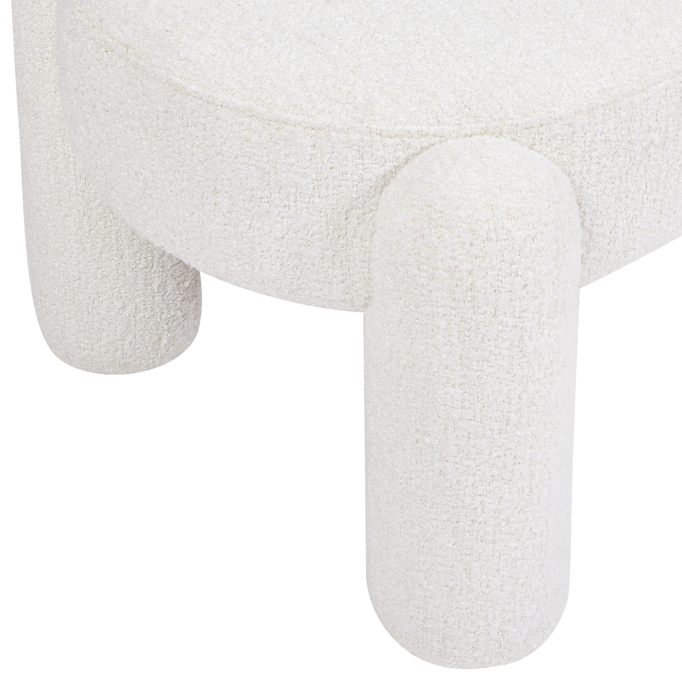 Hugo - Oval Fully Upholstered Bench - Milk Cream White - Best Buy Furniture