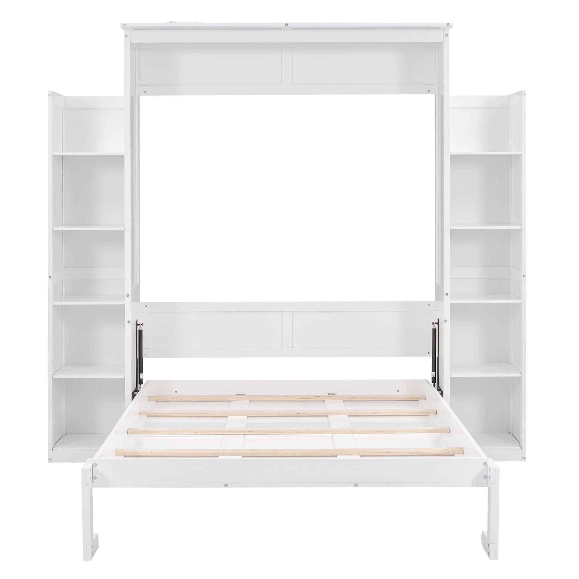 Wall Murphy Bed With Shelves And LED Lights