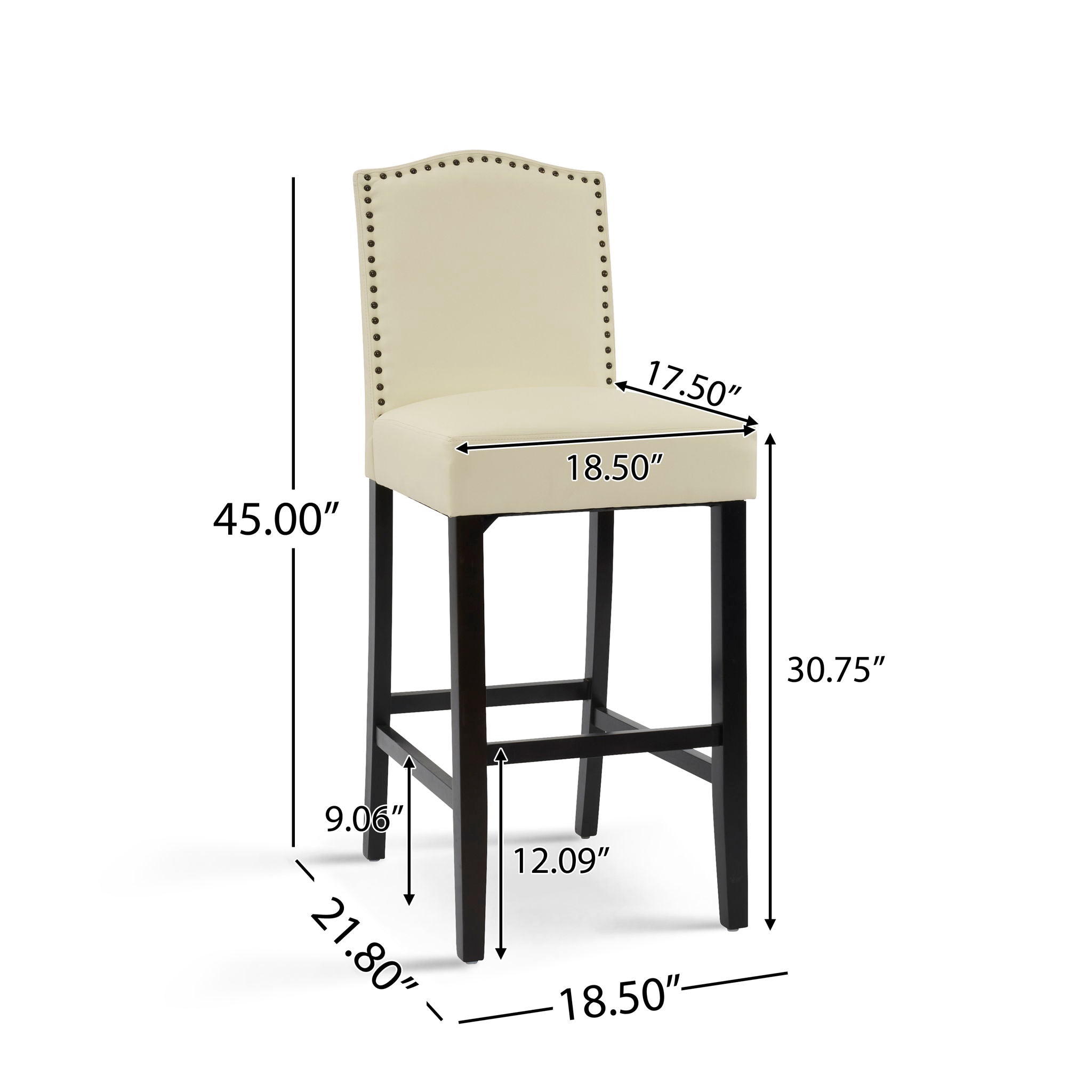 Counter Height Upholstered Bar Stools (Set of 2)