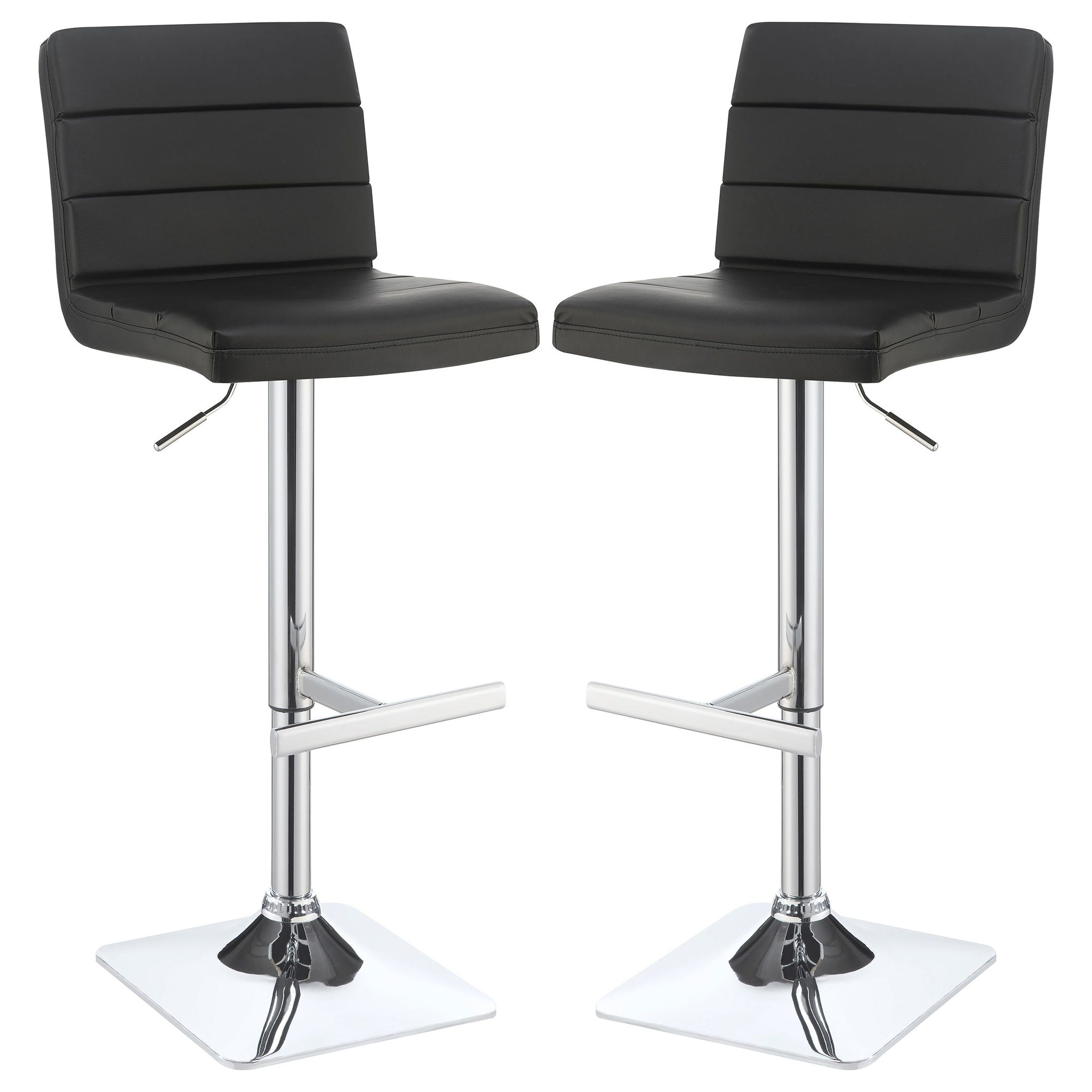 Adjustable Tufted Bar Stool (Set of 2) - Black