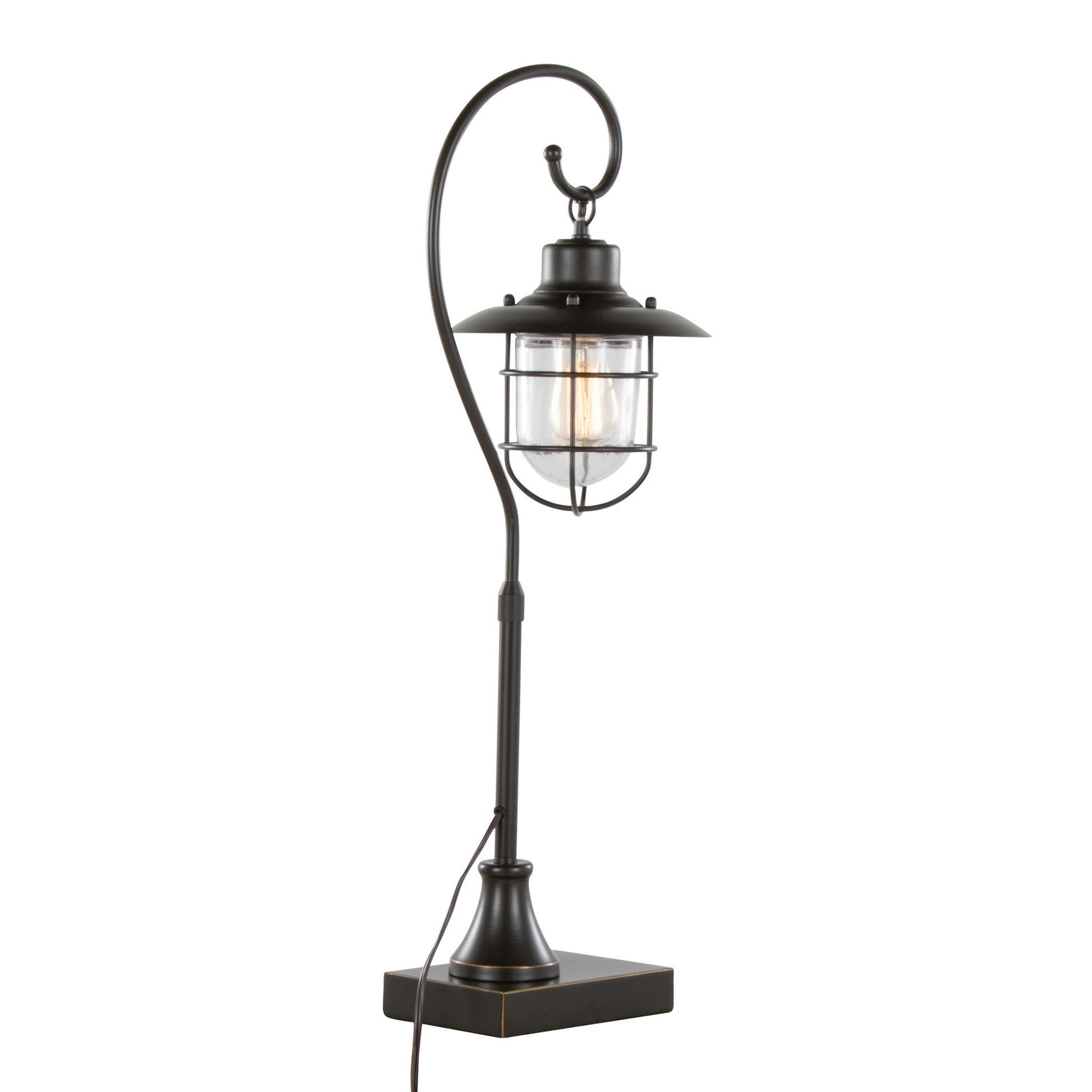 Landen - Contemporary Task Lamp (Set of 2) - Oil Rubbed Bronze / Clear - Best Buy Furniture