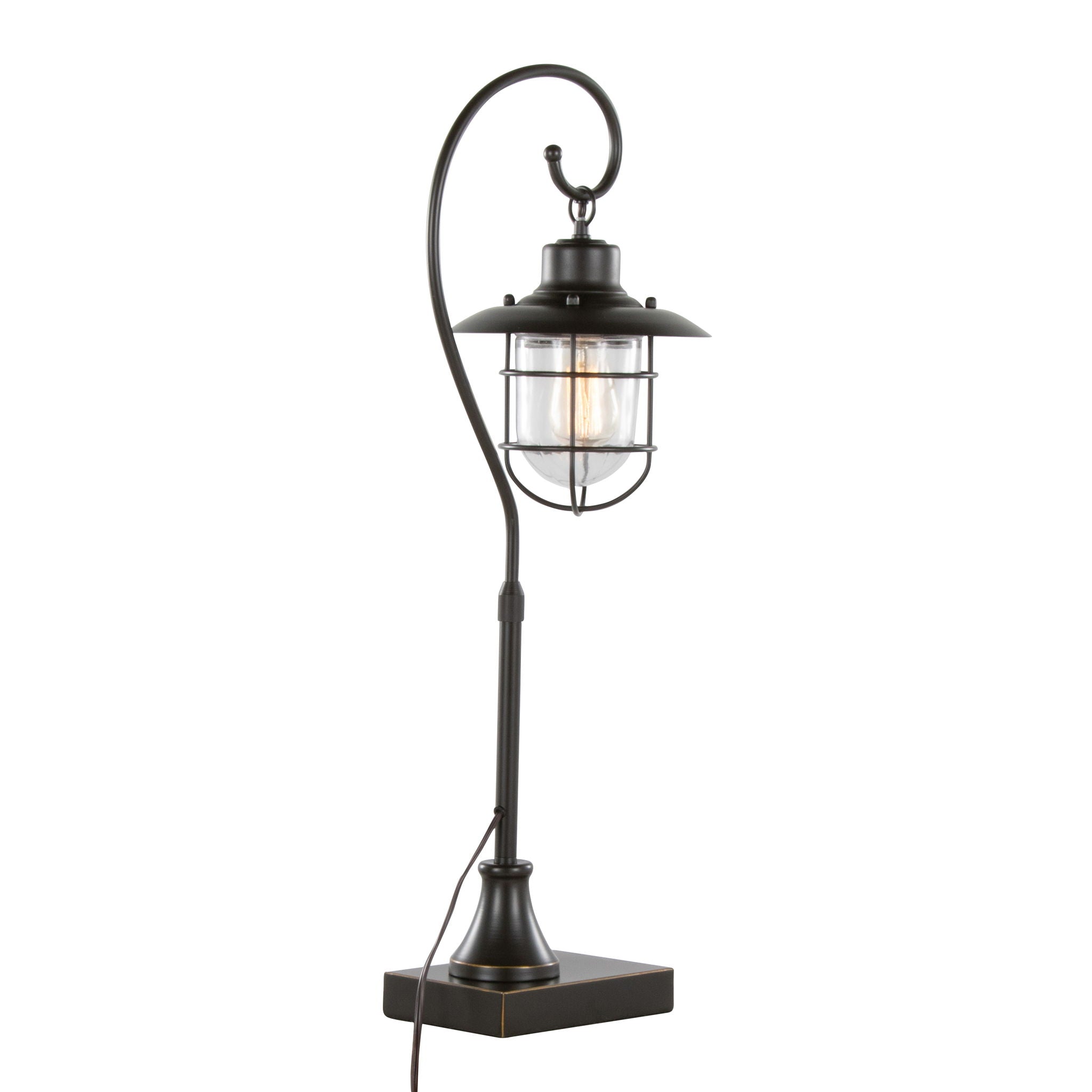 Landen - Contemporary Task Lamp (Set of 2) - Oil Rubbed Bronze / Clear - Best Buy Furniture