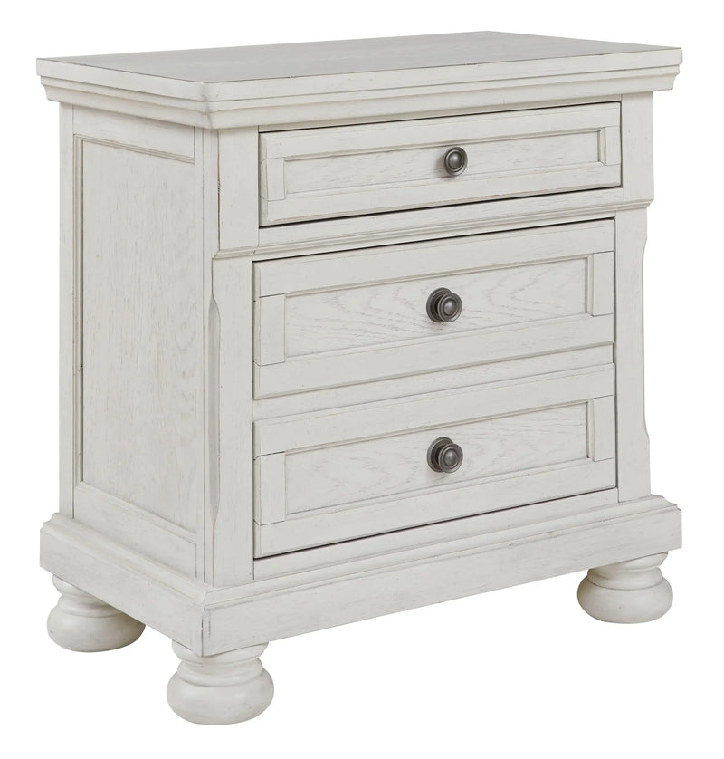 Robbinsdale - Two Drawer Night Stand - Antique White - Best Buy Furniture