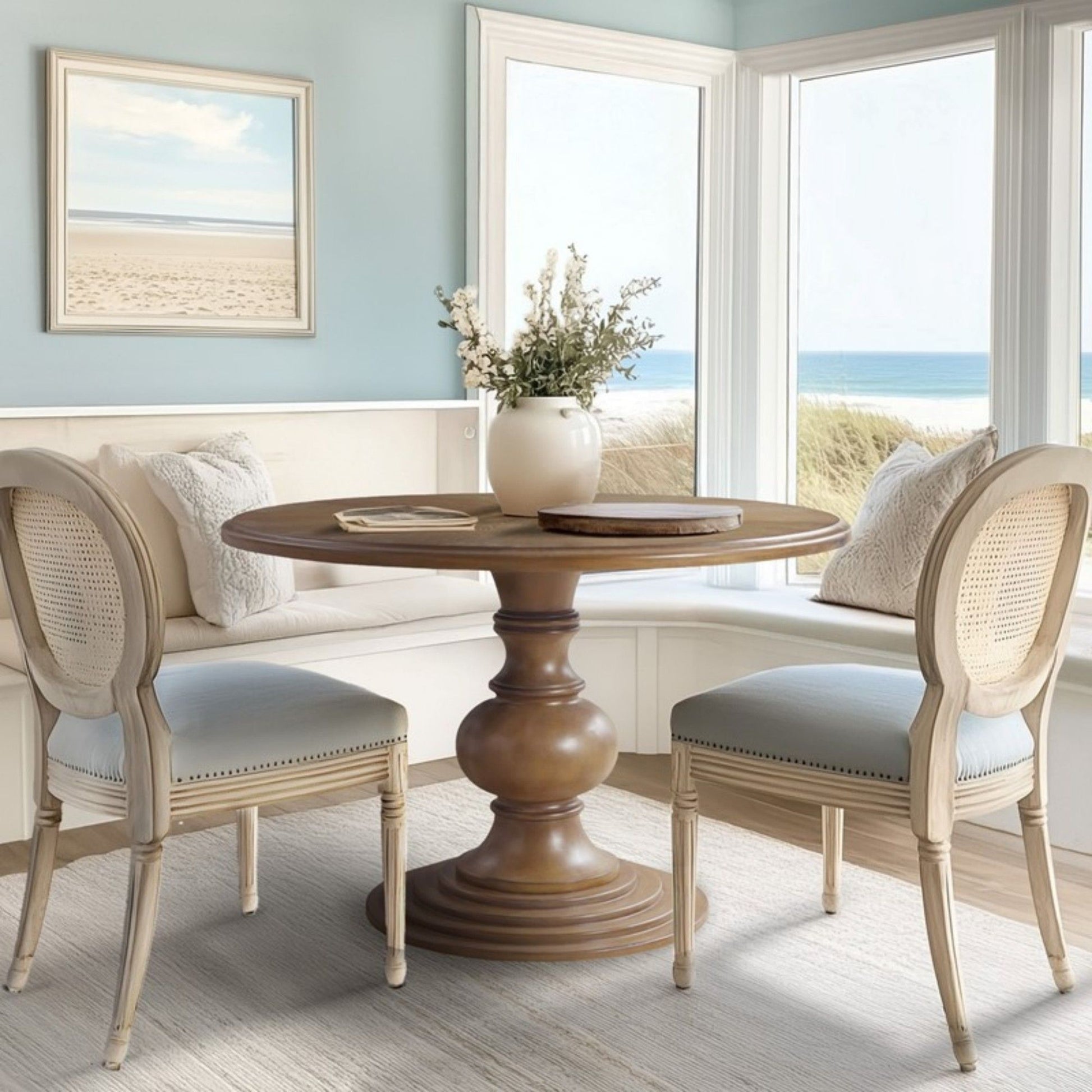 Round Pedestal Dining Table - Walnut - Best Buy Furniture