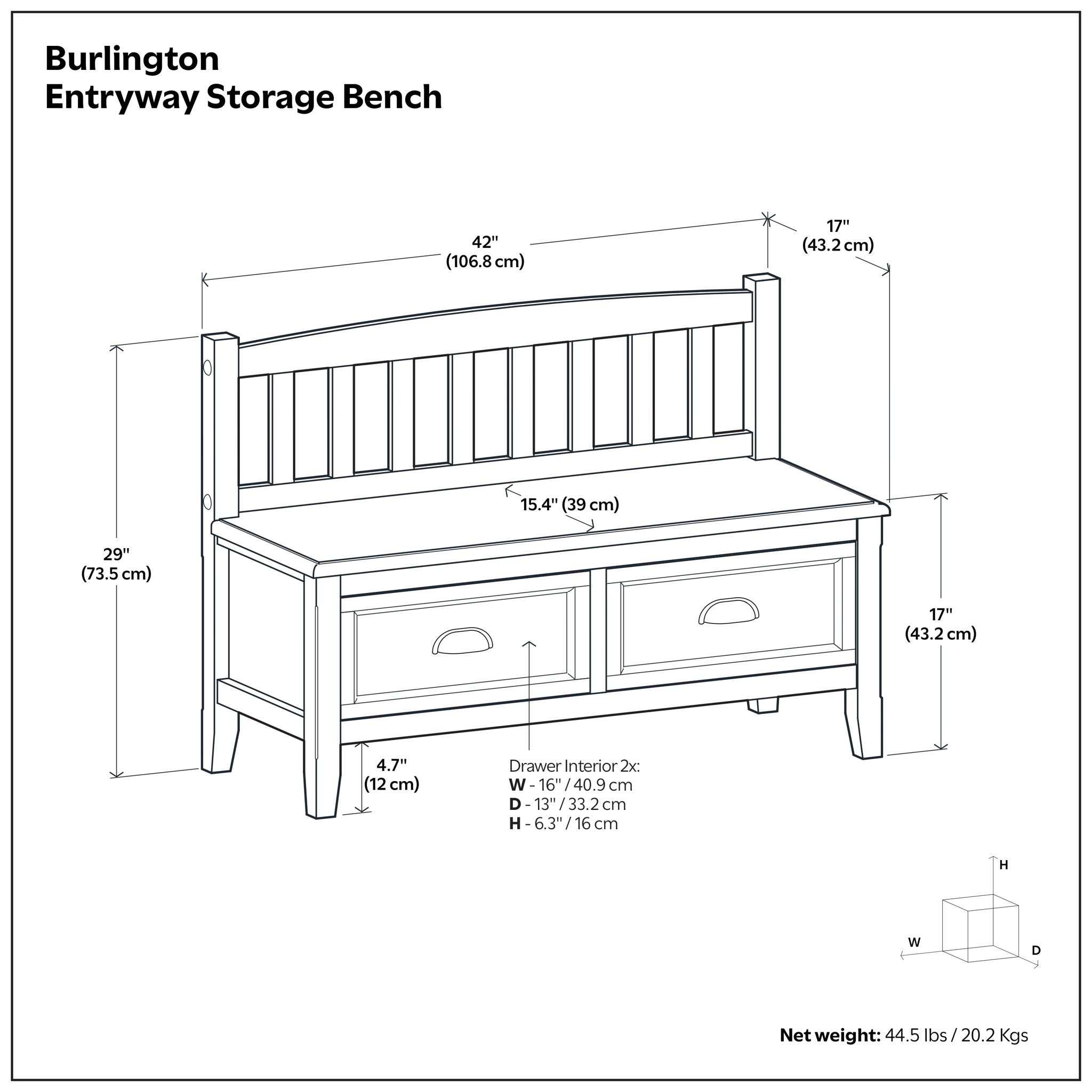Burlington - Entryway Storage Bench With Drawers
