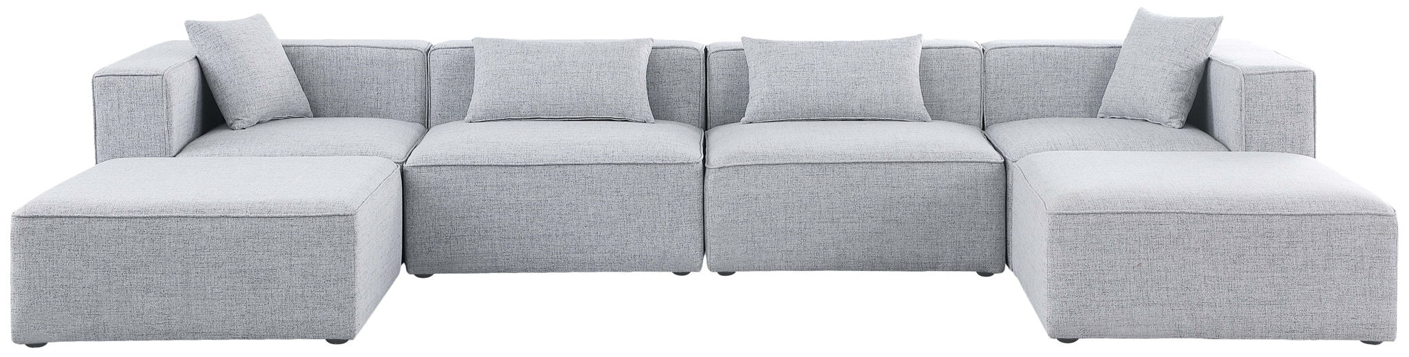 Cube - Linen 6 Piece Modular Double Chaise Sectional