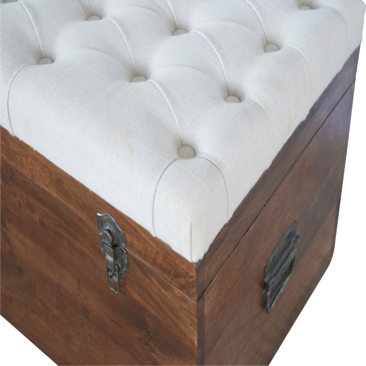 Linen Storage Trunk - Chestnut / White Linen - Best Buy Furniture