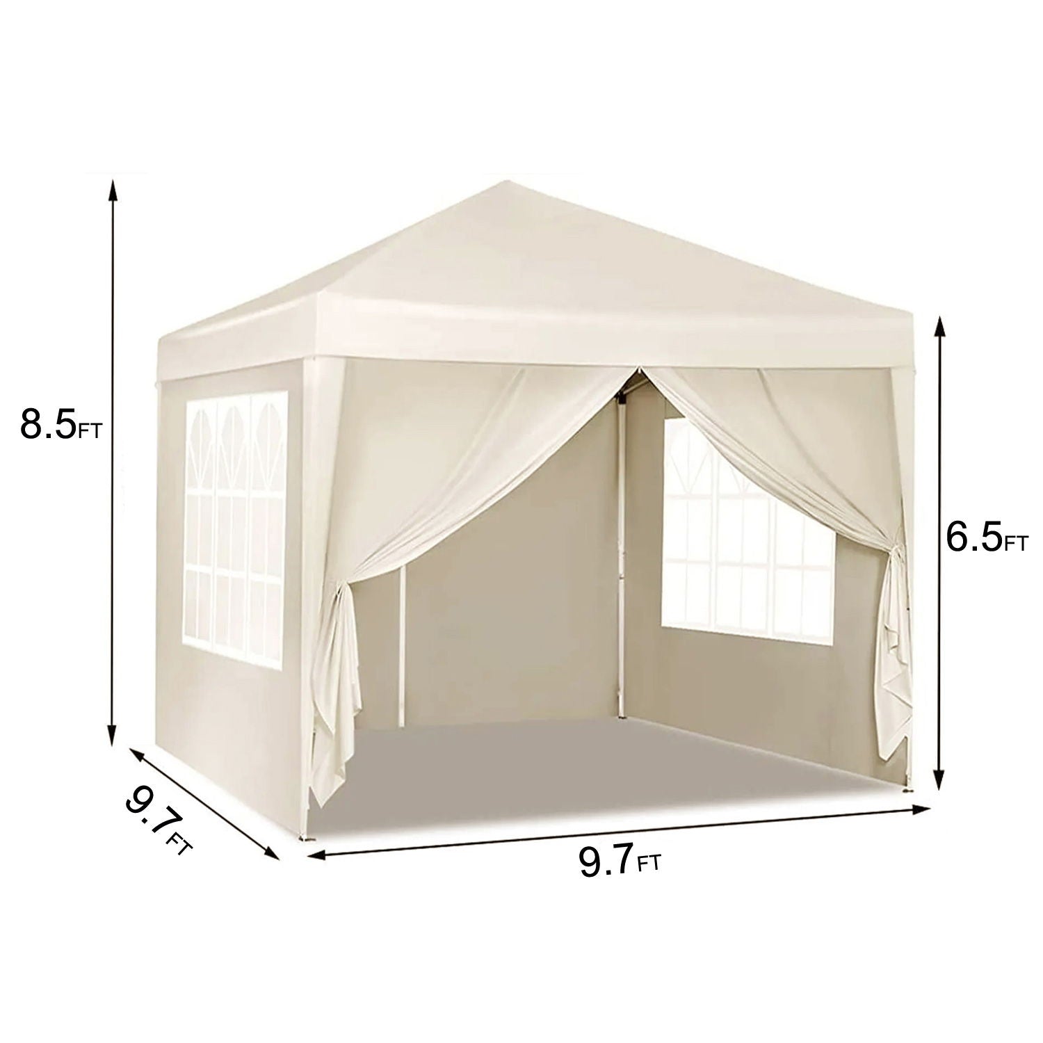 10'X10' Folding Canopy With 4 Removable Sidewalls Outdoor Event Shelter UPF 50+ Gazebo Portable Tents For Parties Beach Camping Wedding Ez Pop Up Canopy 4 Pieces Weight Bag + Carry Bag - Best Buy Furniture