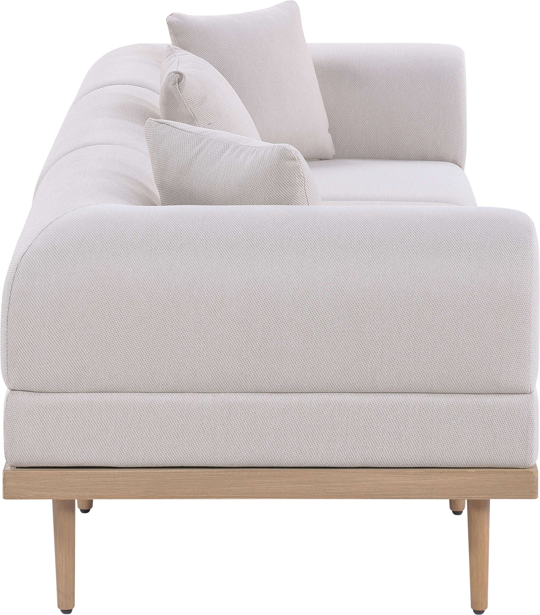 Laguna - 3 Piece Resilient Water Resistant Fabric 106.5" Upholstered Outdoor Patio Modular Sofa