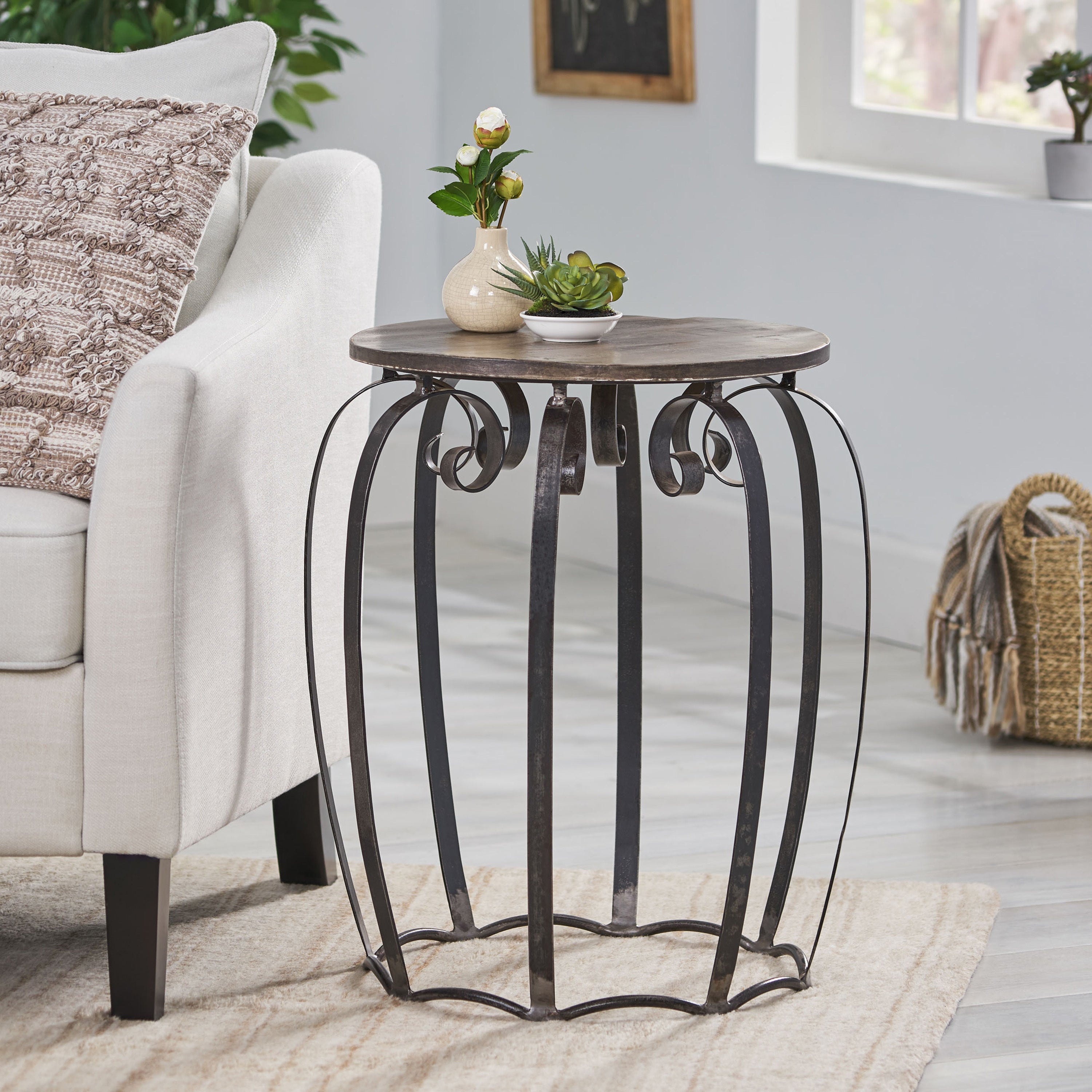 Modern industrial end table