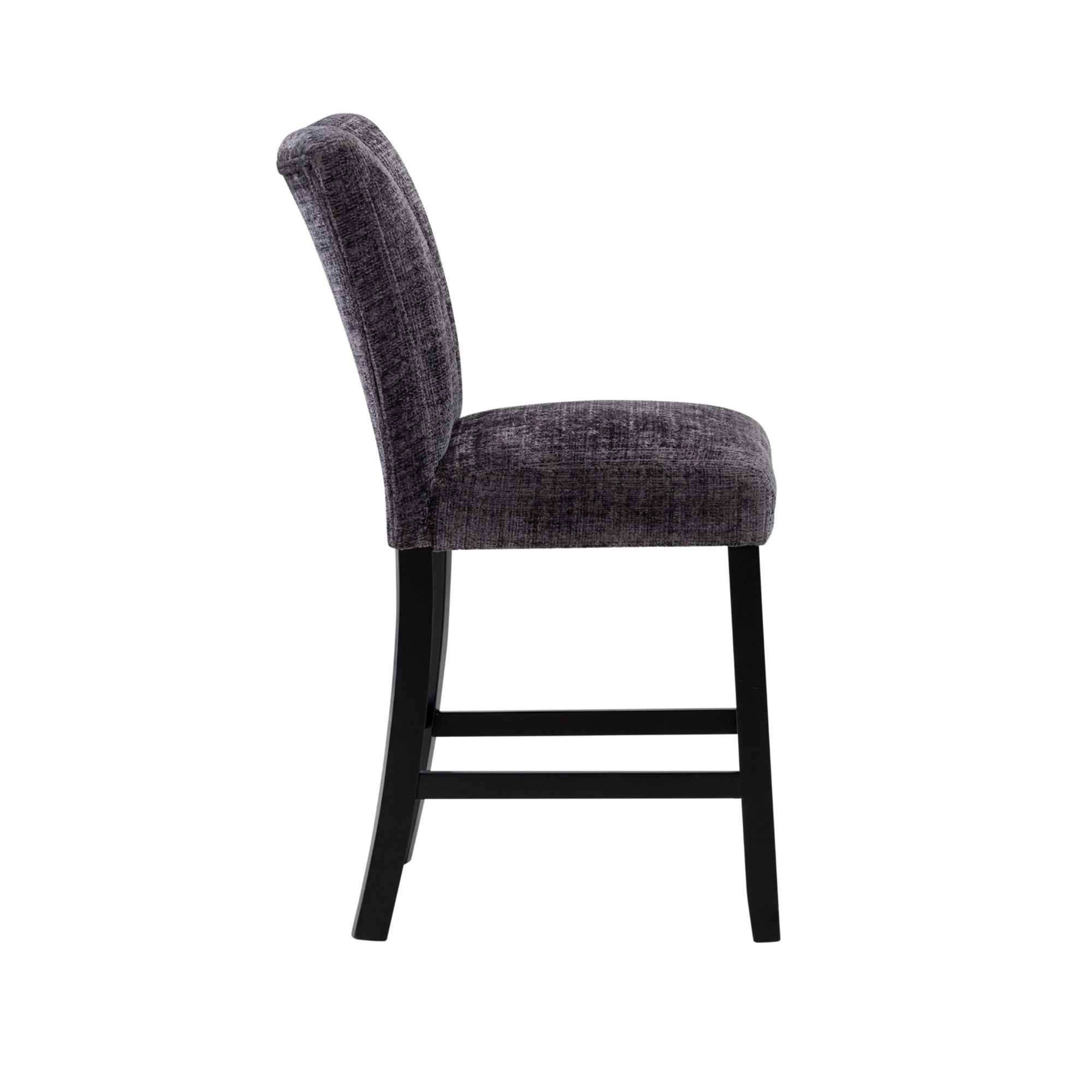 Magaly - Bar Table And Stool 5 Piece Set With Marbled Top Detail - Dark Gray