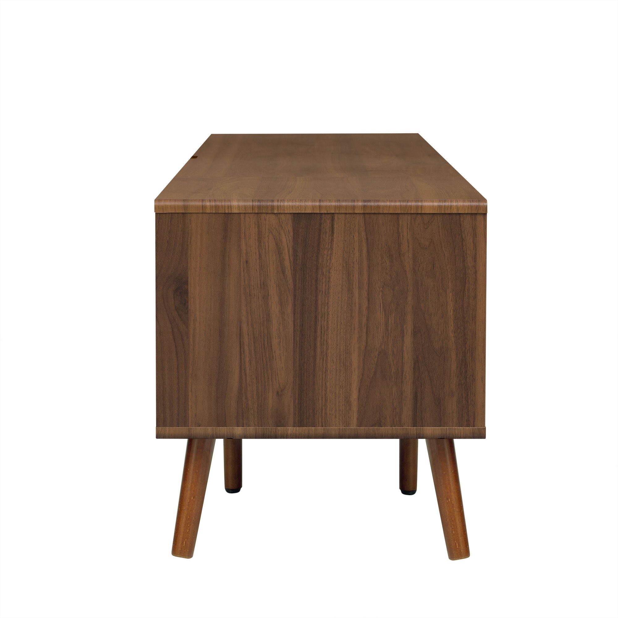 78" TV Stand With Ample Storage And Open Shelving - Walnut