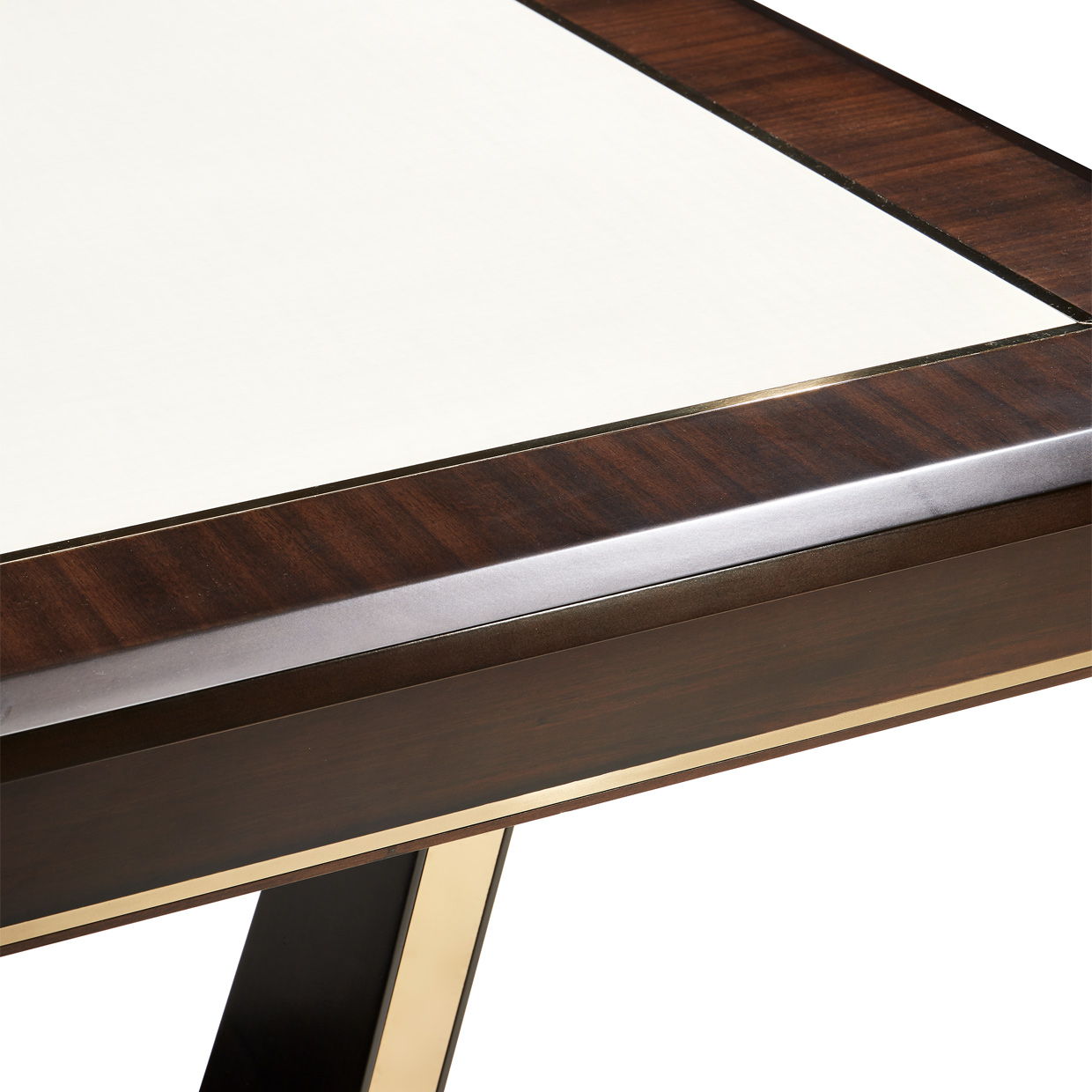 Belmont Place - Rectangular Dining Table - White / Dark Brown