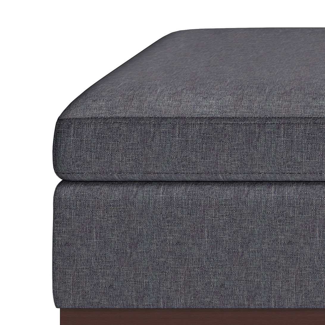 Owen - Square Coffee Table Storage Ottoman - Slate Gray - Best Buy Furniture