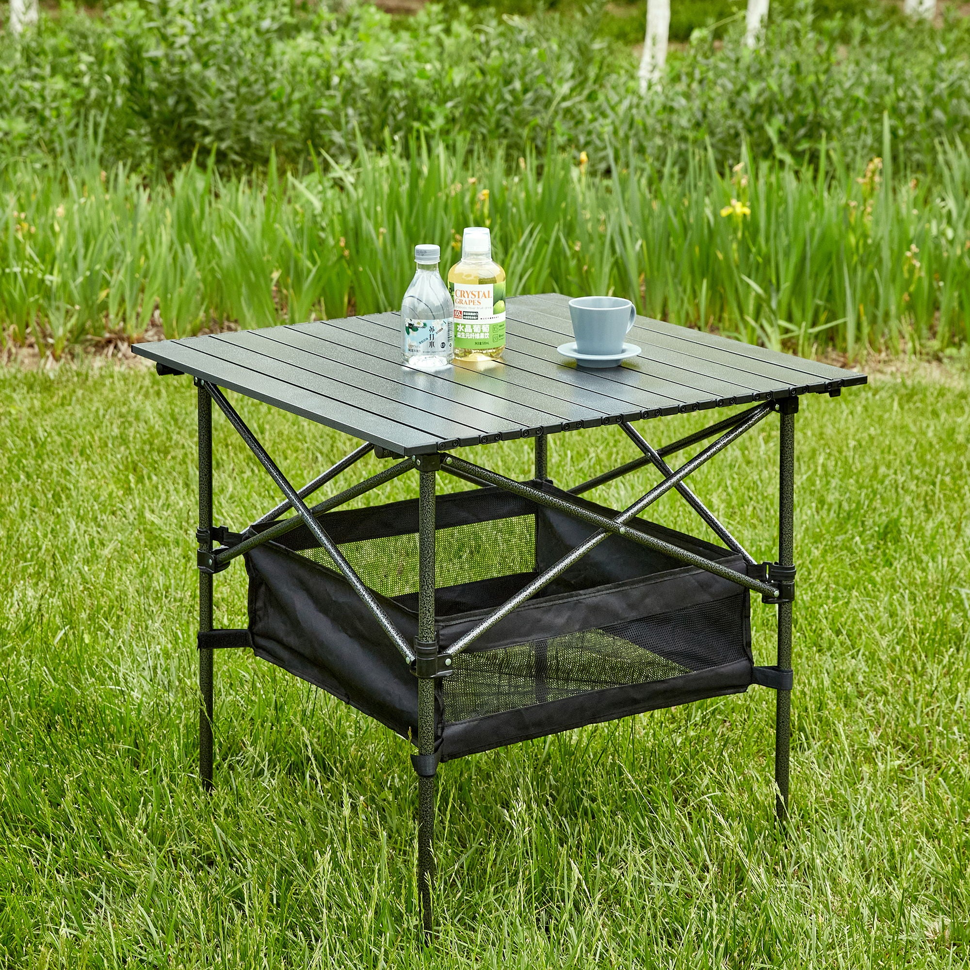 Folding Outdoor Table With Carrying Bag, Lightweight Aluminum Roll-Up Square Table For Indoor, Outdoor Camping, Picnics, Beach, Backyard, Bbq, Party, Patio - Black - Best Buy Furniture