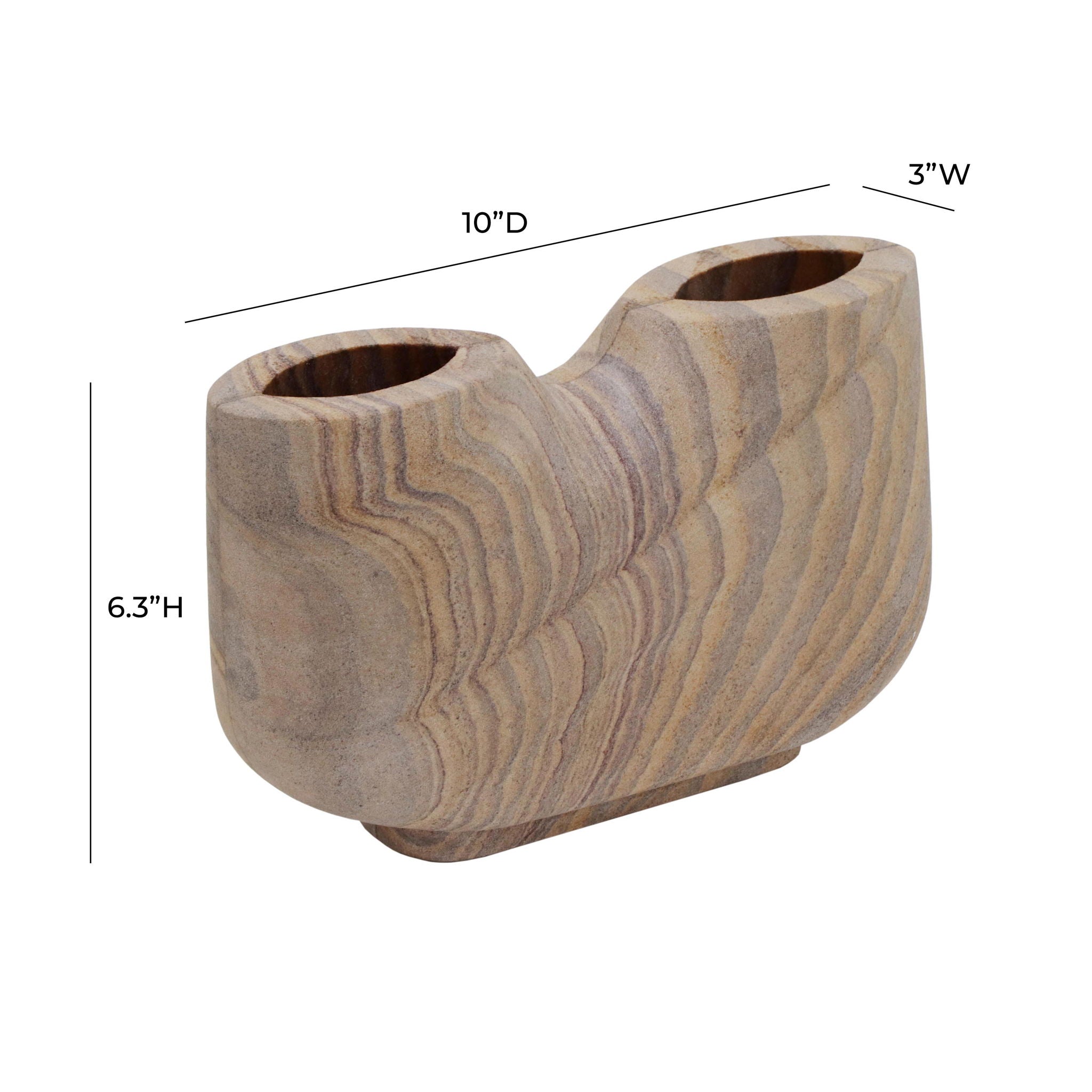 Saava - Rainbow Stone Vase - Natural