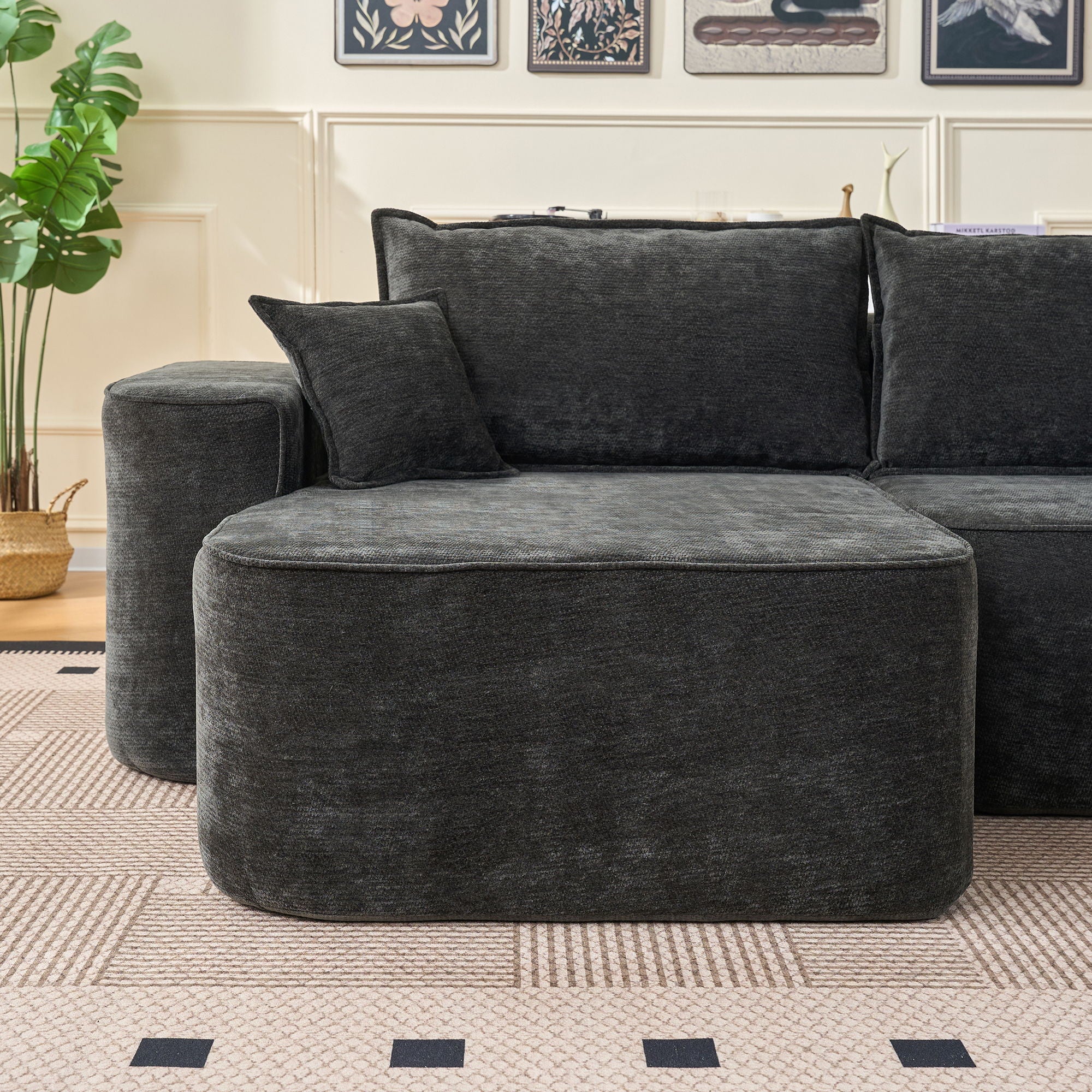 L-Shaped Sectional Sofa Couch With Chaise, Extra Deep Seats