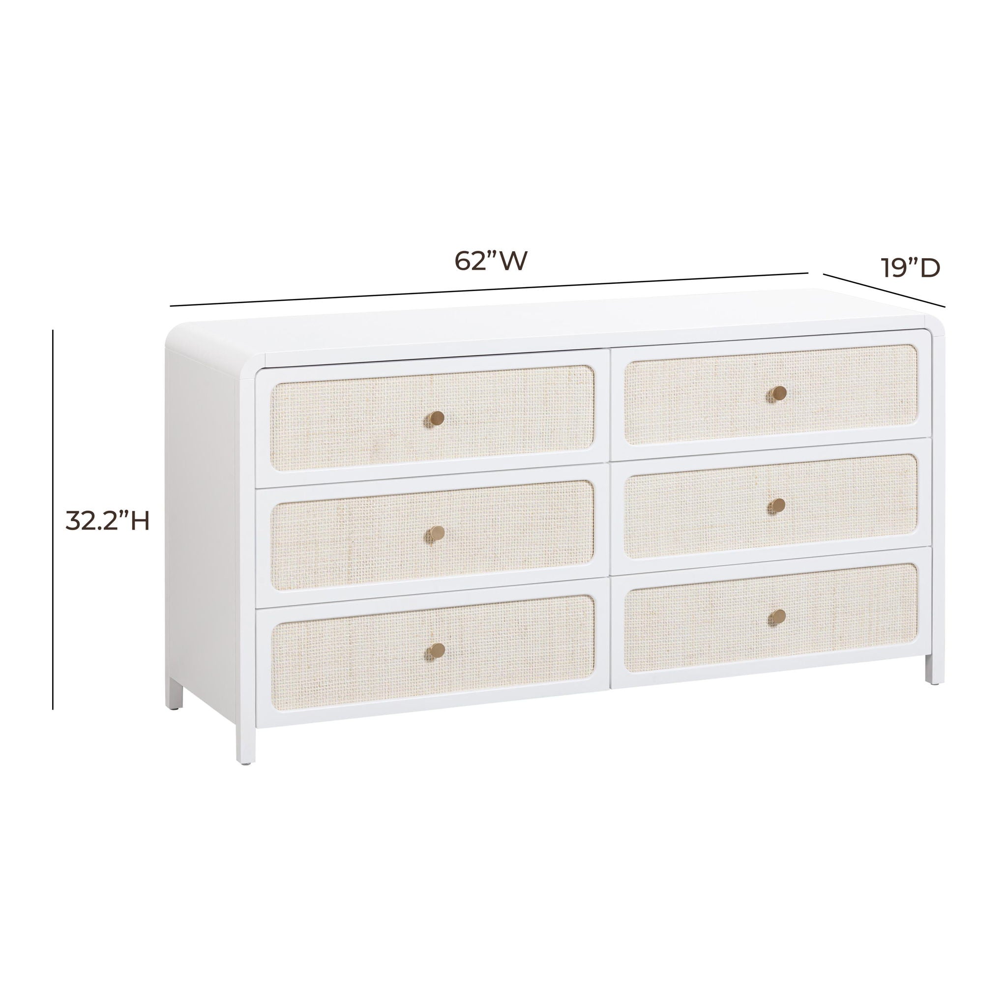 Patty - Rattan 6 Drawer Dresser