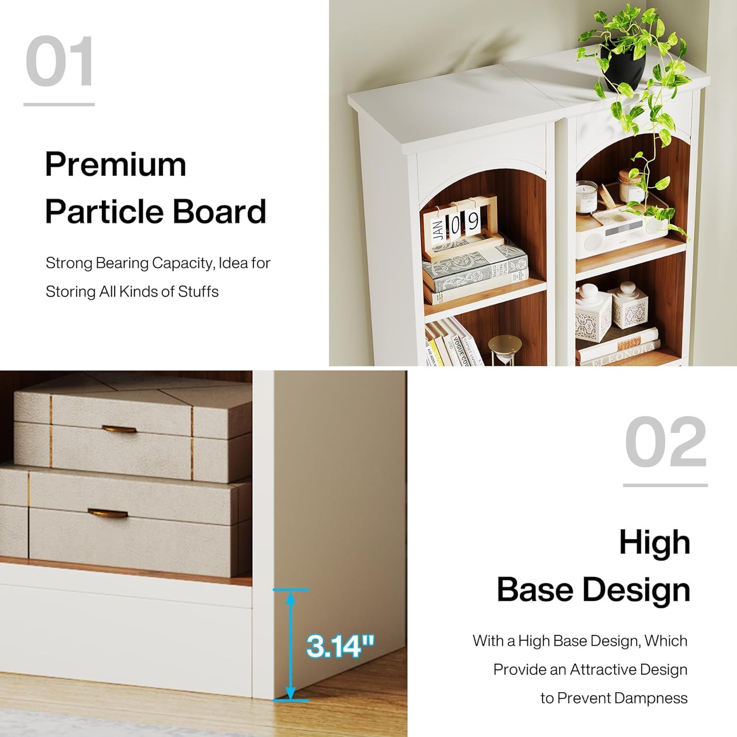 5 Tier Library Bookcase For Living Room