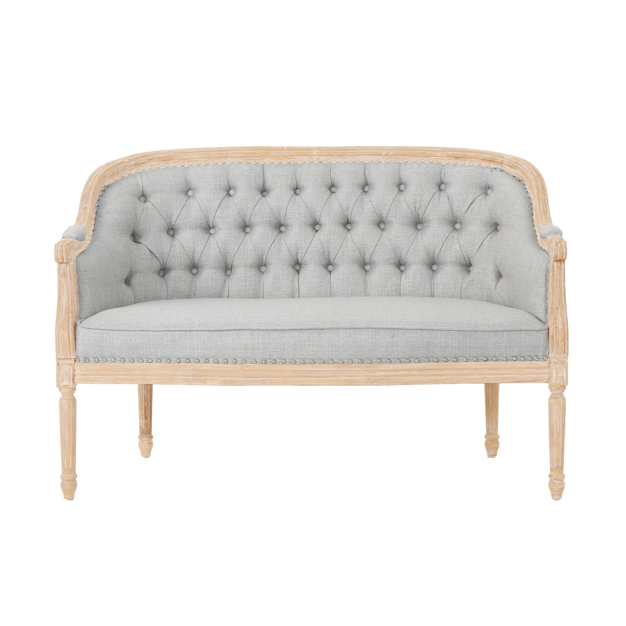 French Country Chesterfield Style Tufted Loveseat
