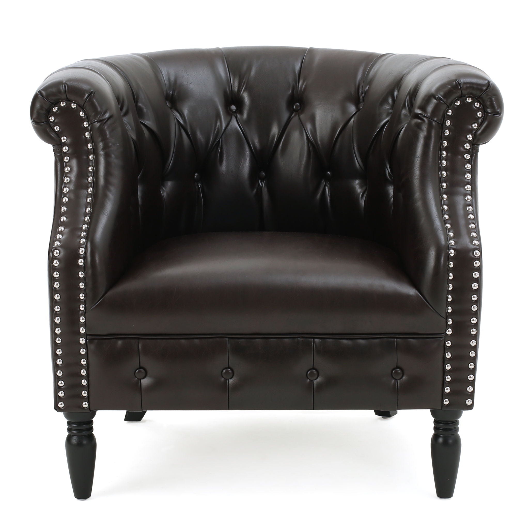 Celestialis - Upholstered Club Chair With Tub Design And Rolled Recessed Armrests