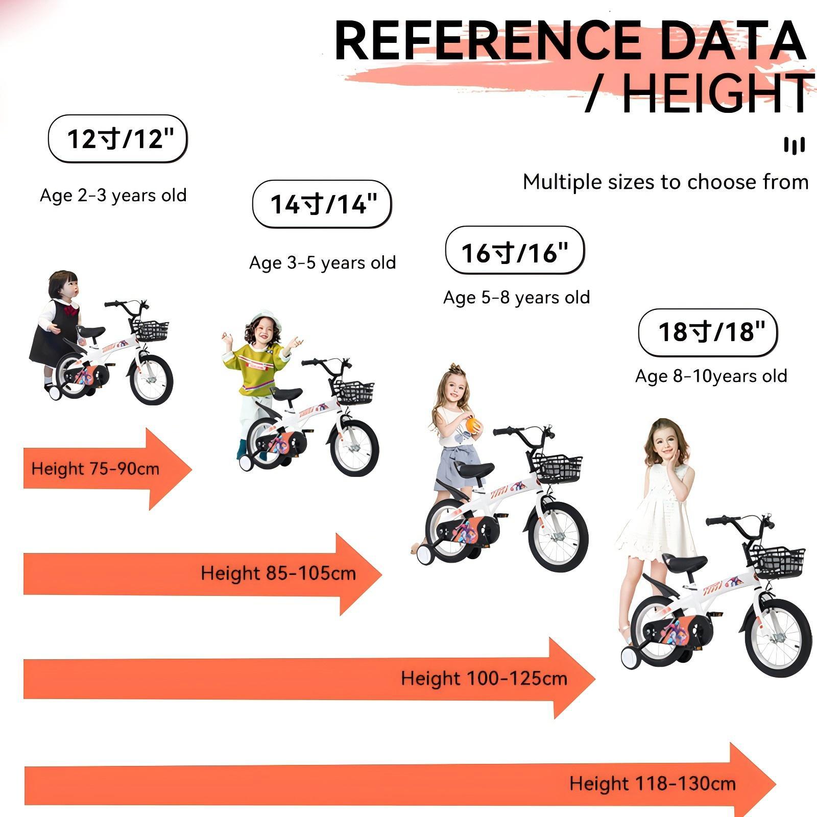 Fkznpj - 16" Sporty Kids Bike With Training Wheels And Stand Adjustable Saddle Suitable For Boys And Girls Aged 4 - 8 Years Tall Height 41 - 46" Available In A Variety Of Colors - Best Buy Furniture