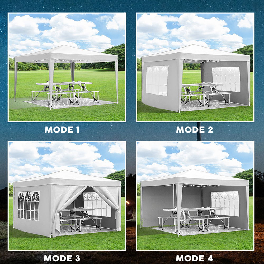 10'X10' Folding Canopy With 4 Removable Sidewalls Outdoor Event Shelter UPF 50+ Gazebo Portable Tents For Parties Beach Camping Wedding Ez Pop Up Canopy 4 Pieces Weight Bag + Carry Bag - Best Buy Furniture