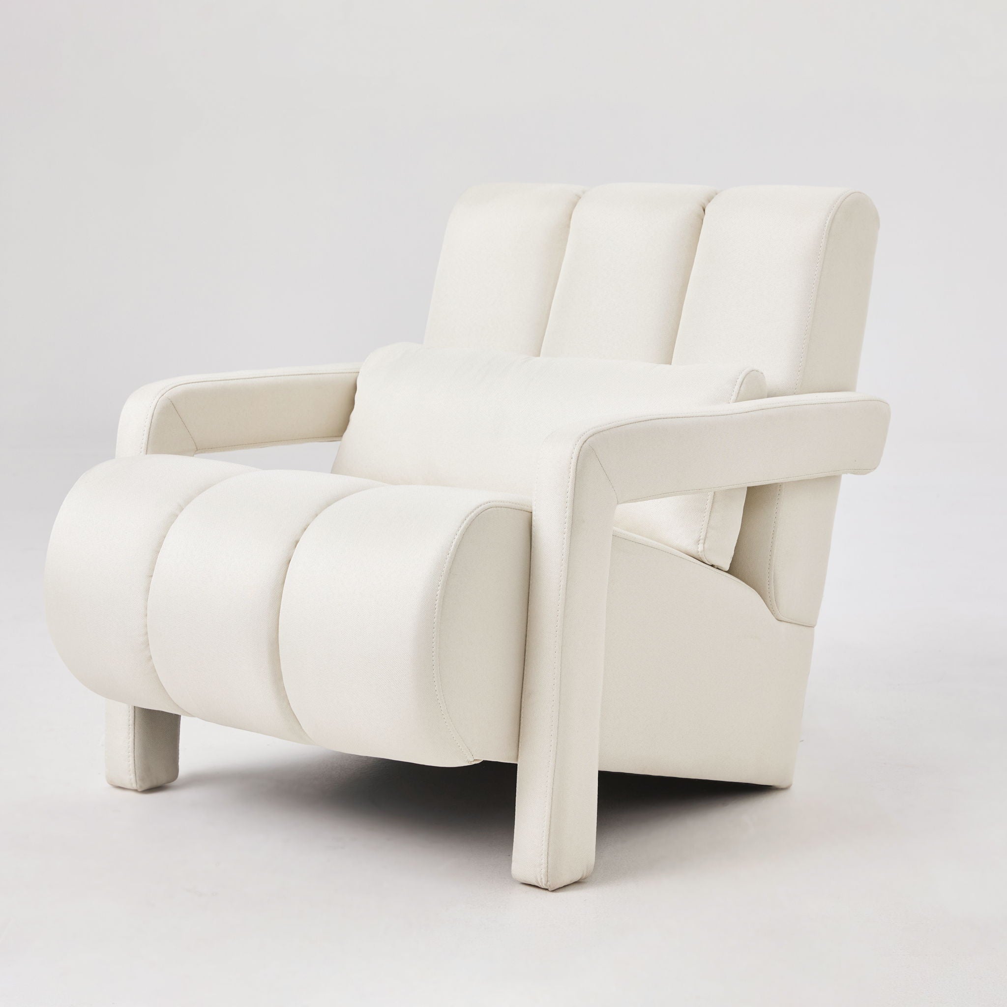 Modern Upholstered Accent Chair, Comfortable Linen Fabric With A Pillow For Living Room