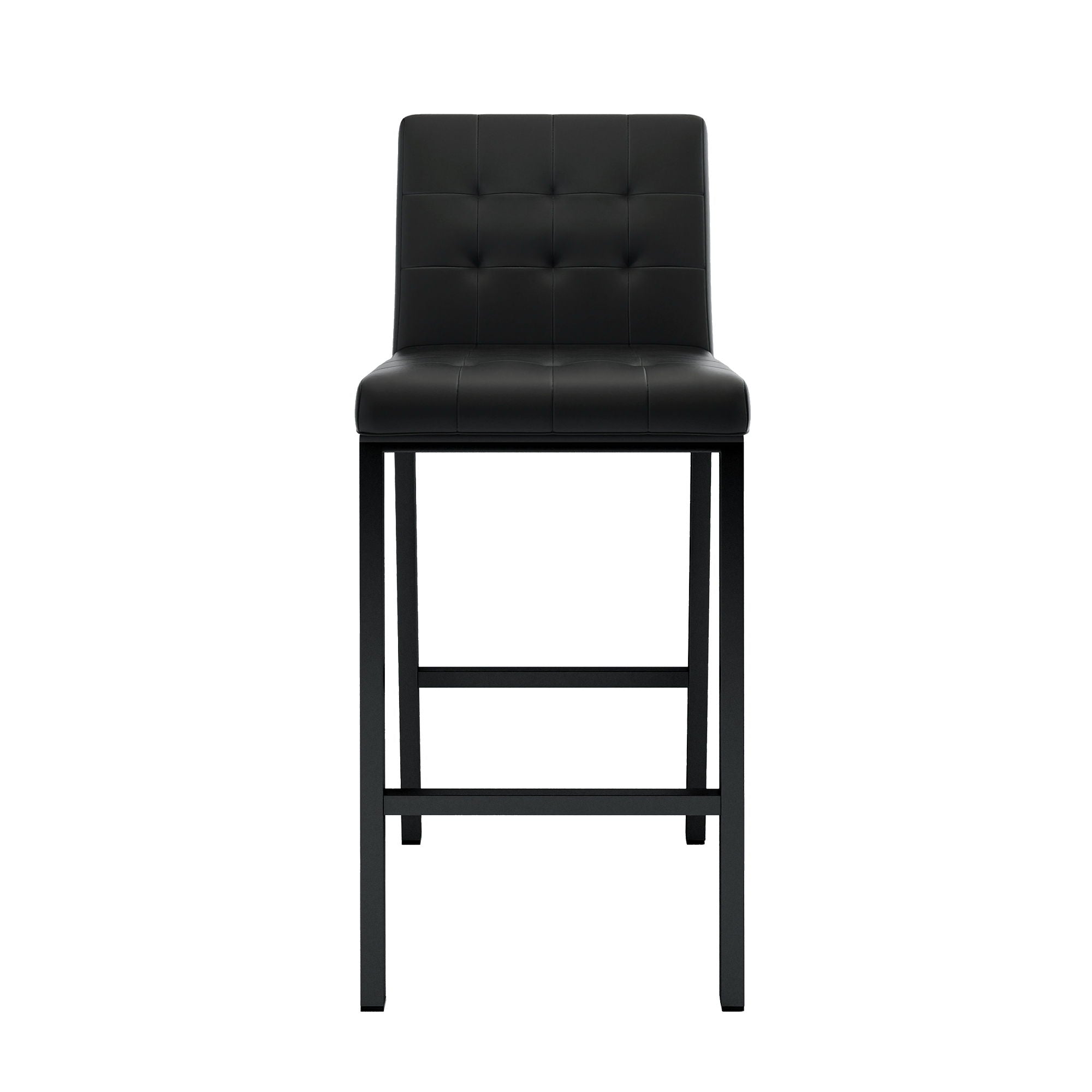 Modern Design High Stool With Metal Legs For Kitchen And Restaurant (Set of 2) - Black