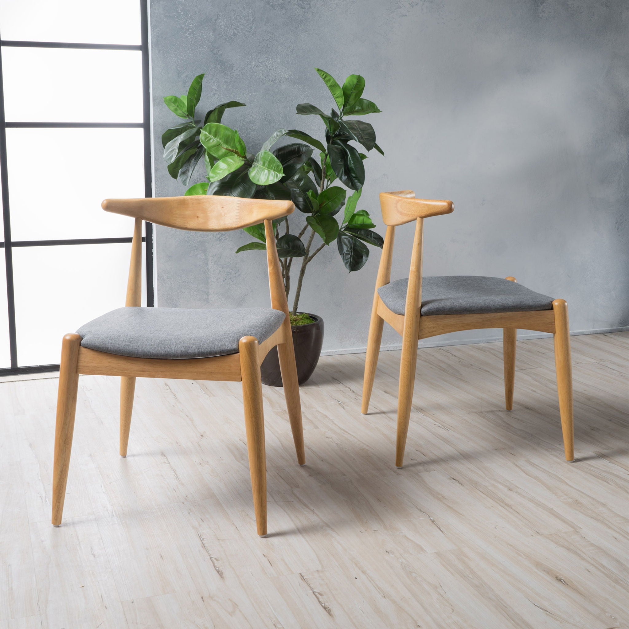 Candescent - Dining Chair With Curved Back And Wood Frame (Set of 2)