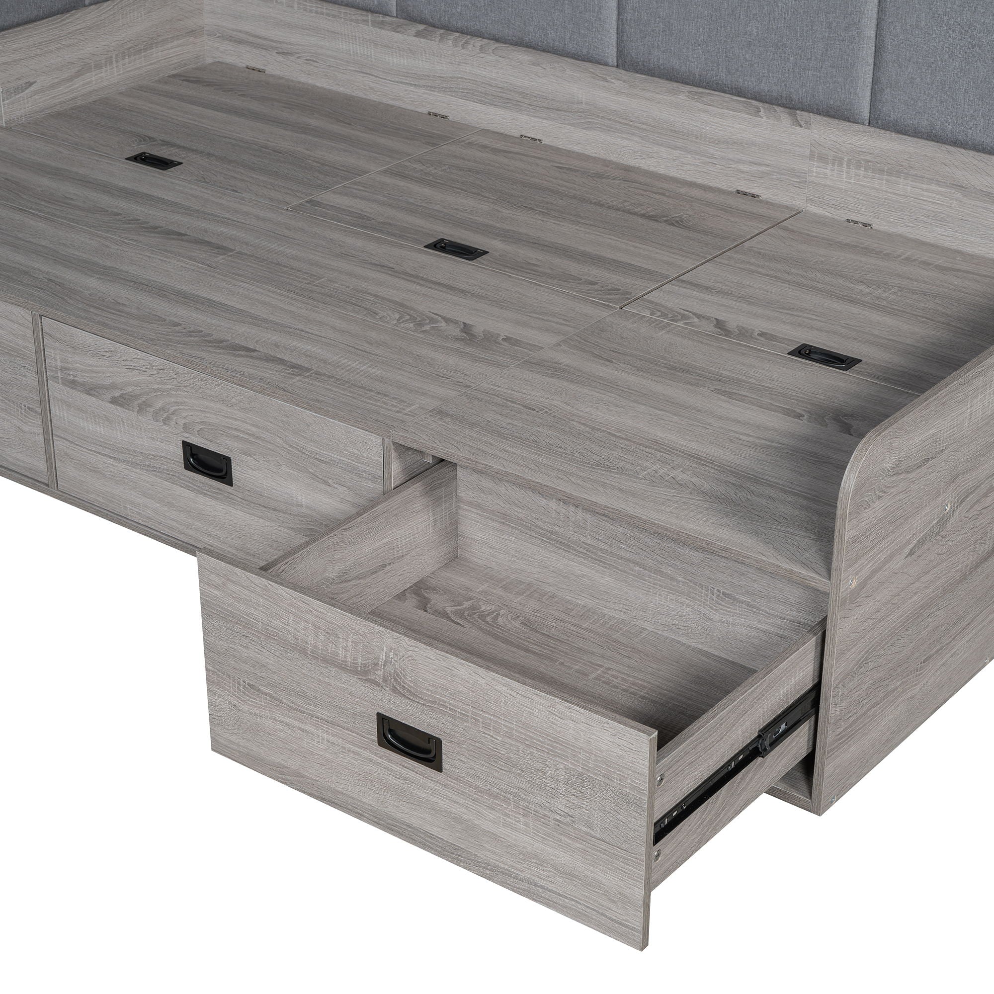 Daybed With 3 Drawers And 3 Storage Compartments
